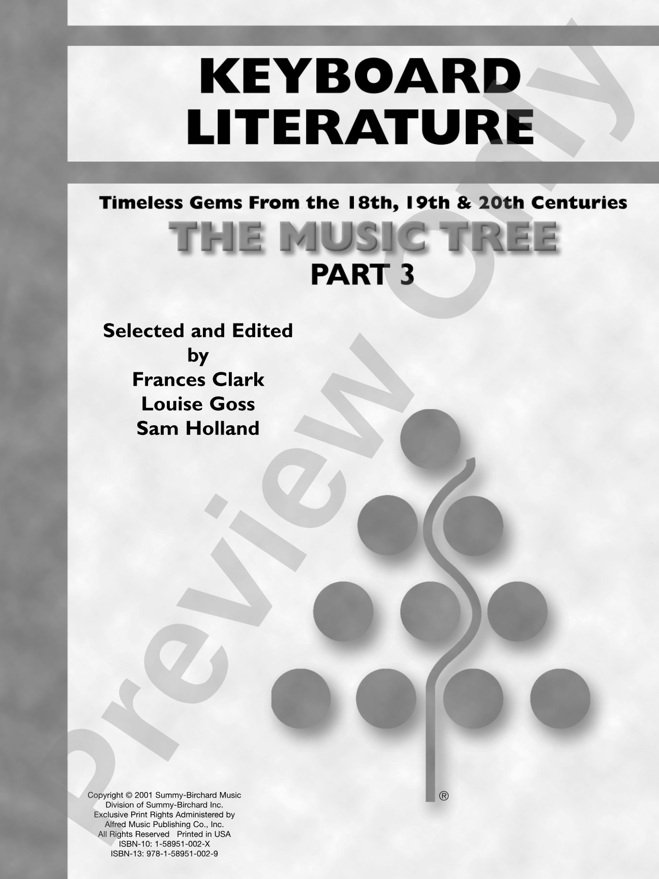 The Music Tree: Keyboard Literature, Part 3: Timeless Gems from 18th, 19th & 20th Centuries