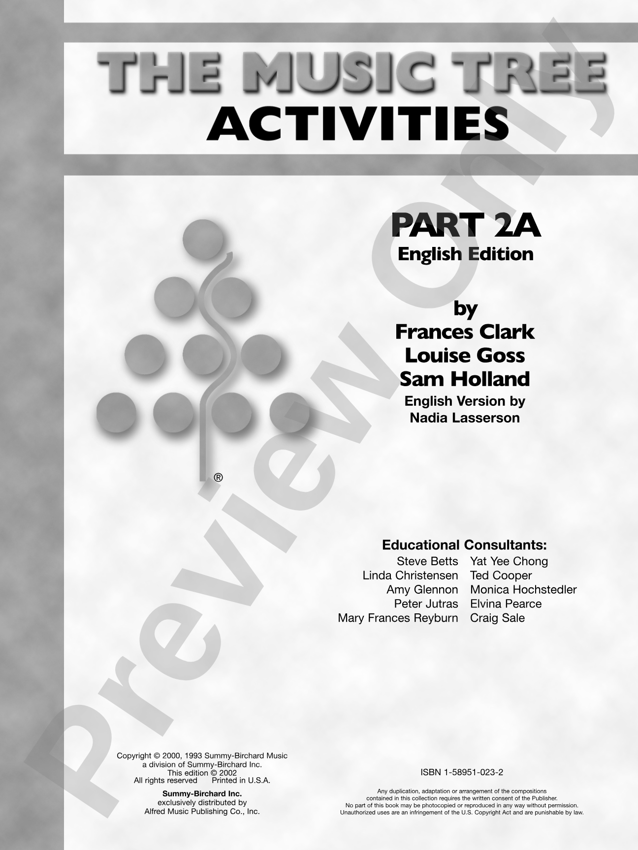 The Music Tree: English Edition Activities Book, Part 2A: Piano