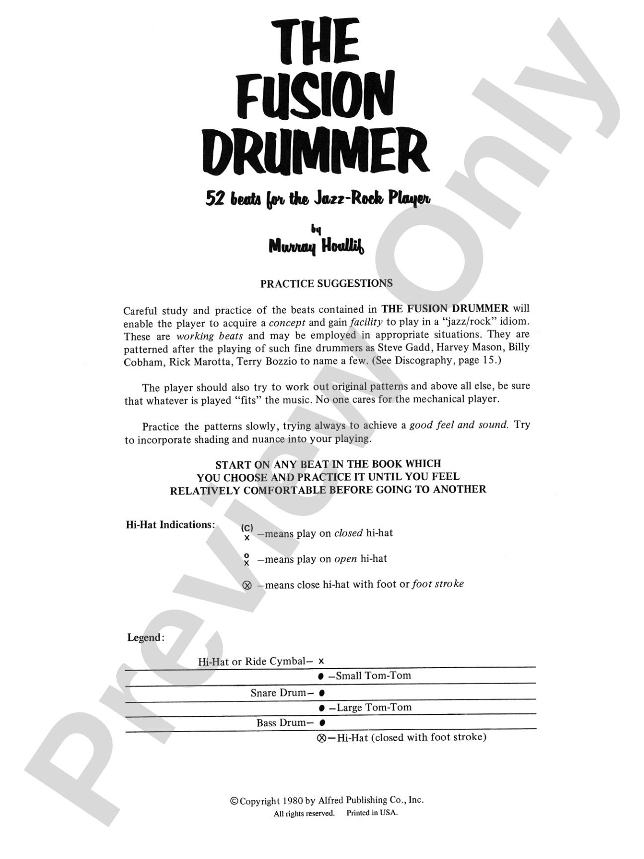 The Fusion Drummer: 52 Beats for the Jazz-Rock Player
