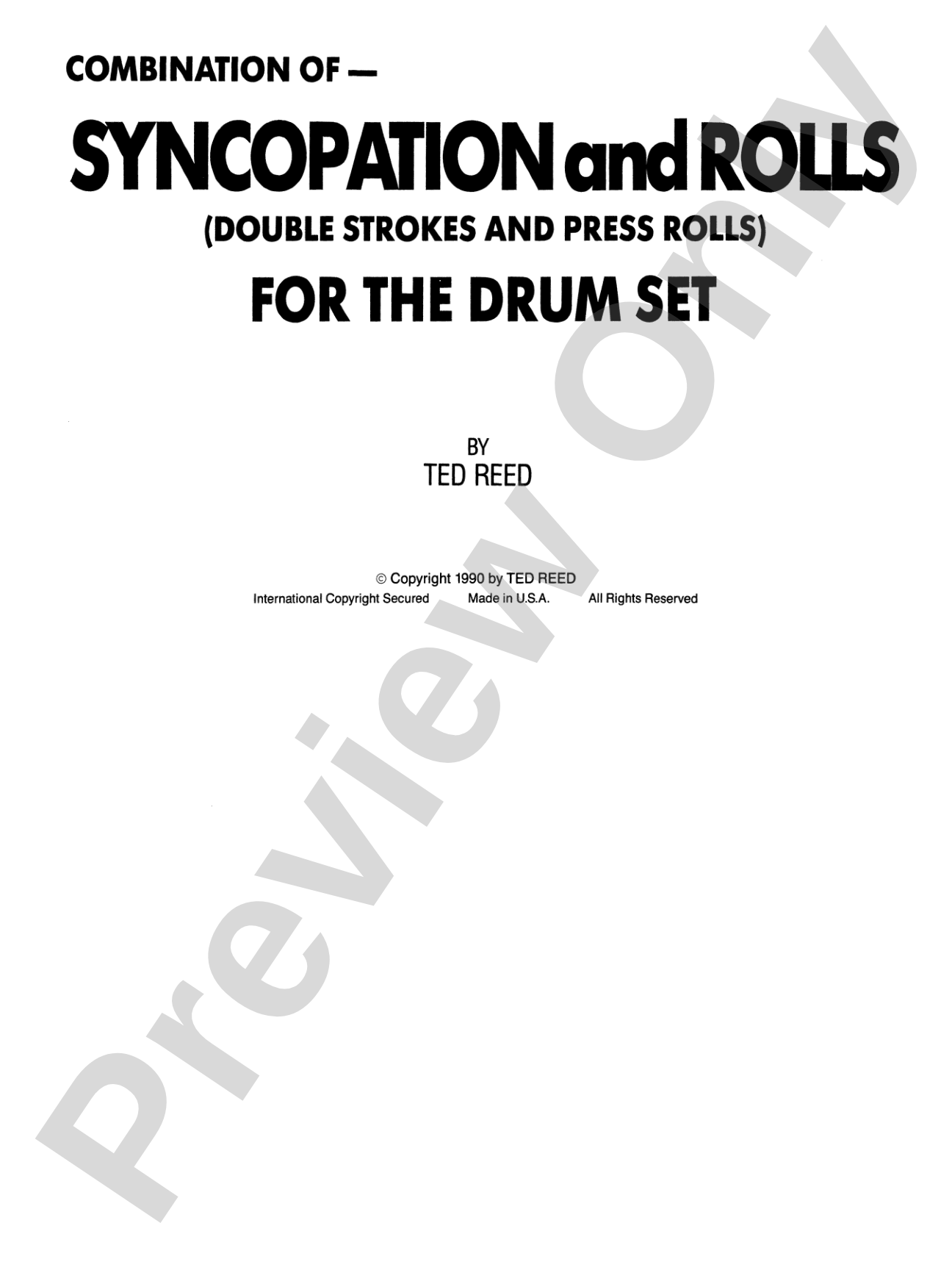 Syncopation and Rolls for the Drum Set