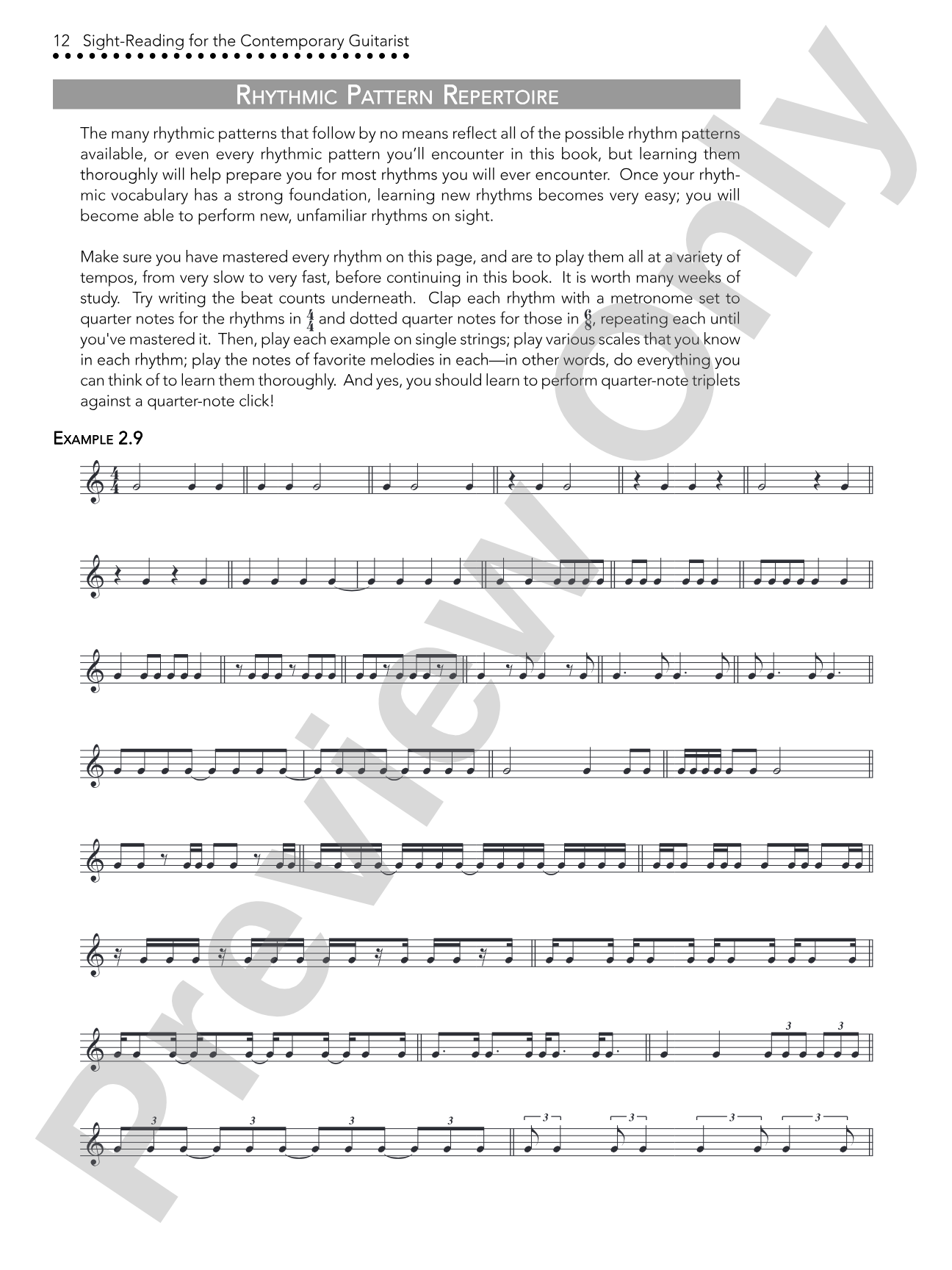 Sight-Reading for the Contemporary Guitarist: The Ultimate Guide to Music for Blues, Rock, and Jazz Guitarists