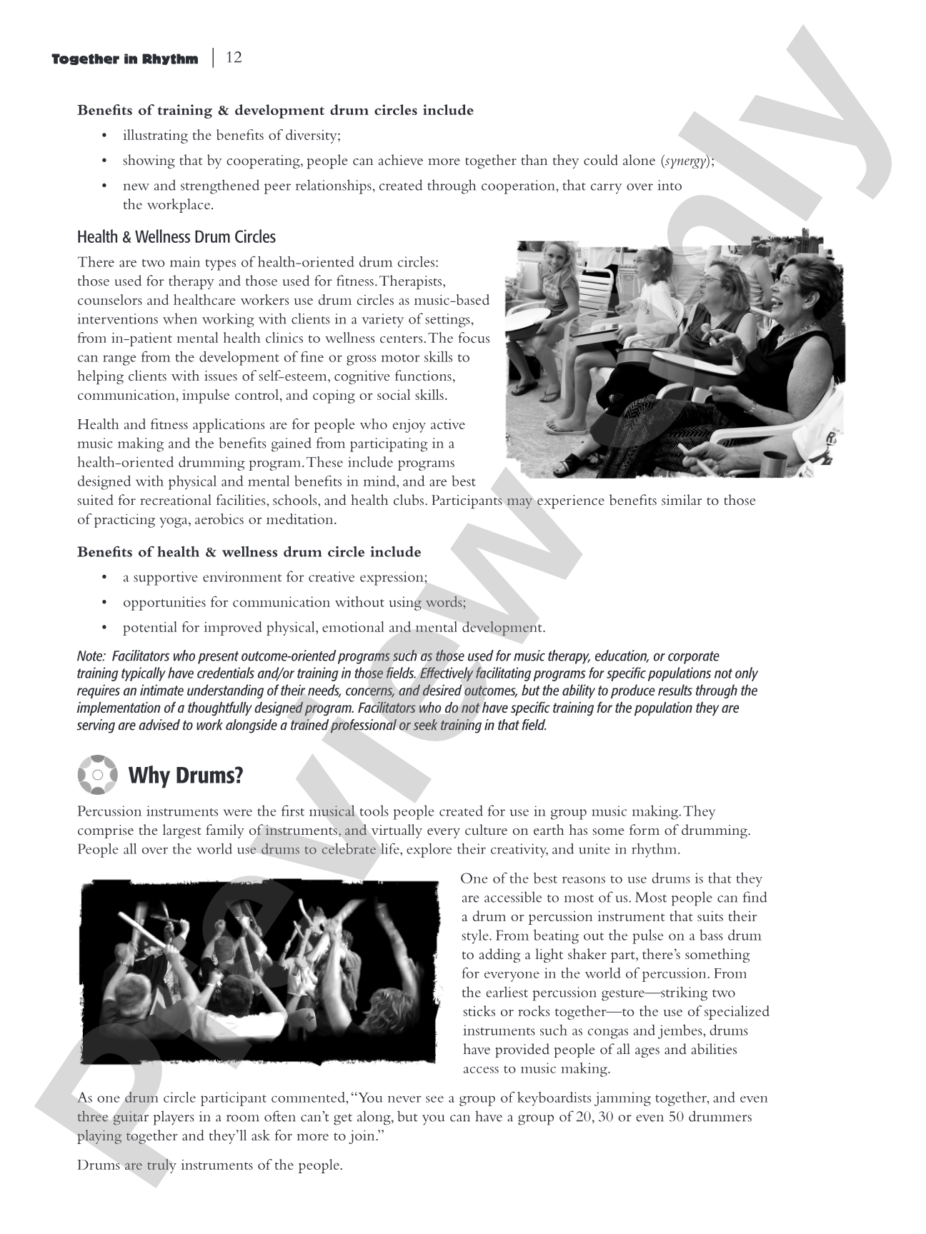 Together in Rhythm: A Facilitator's Guide to Drum Circle Music