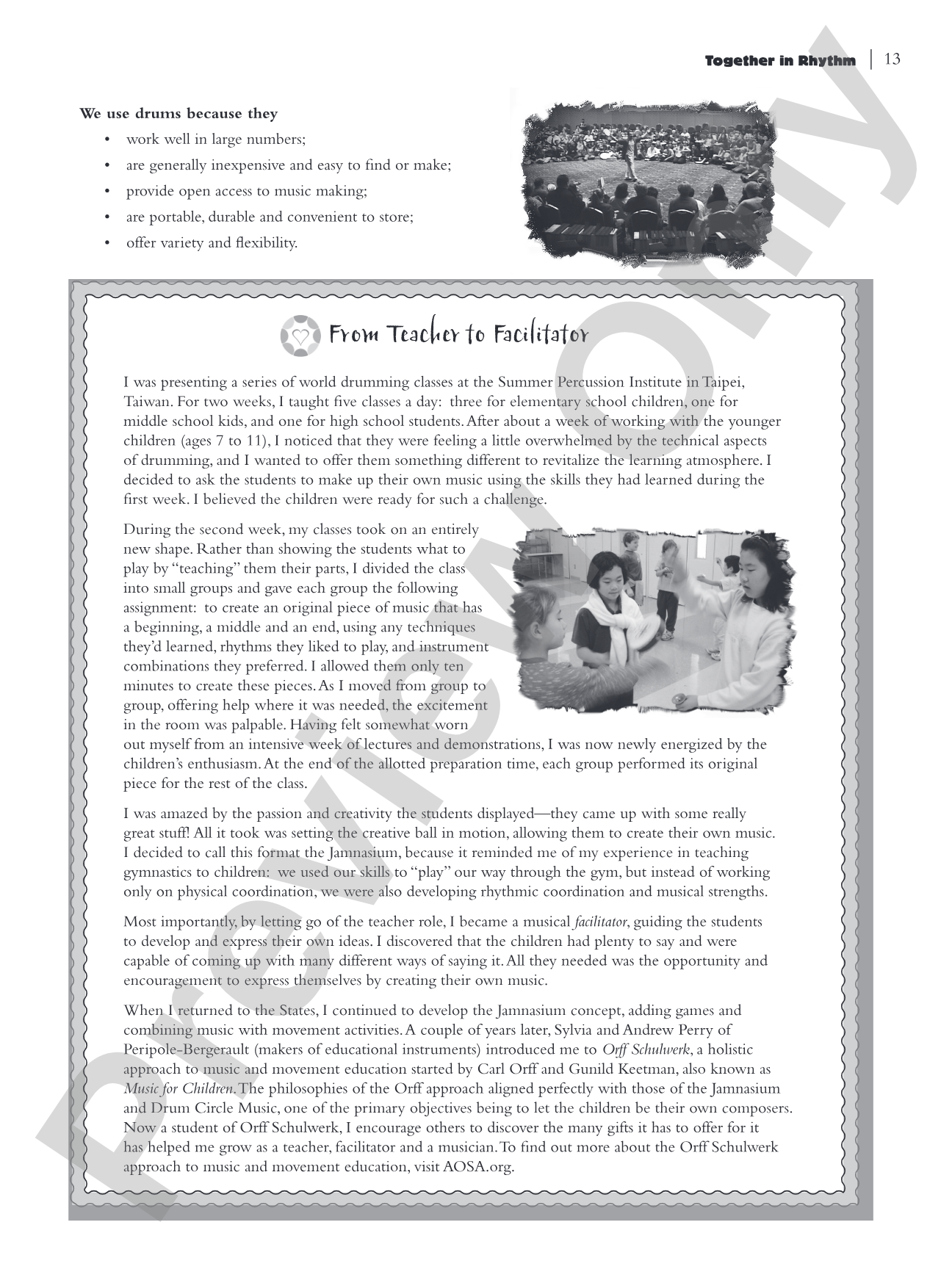 Together in Rhythm: A Facilitator's Guide to Drum Circle Music
