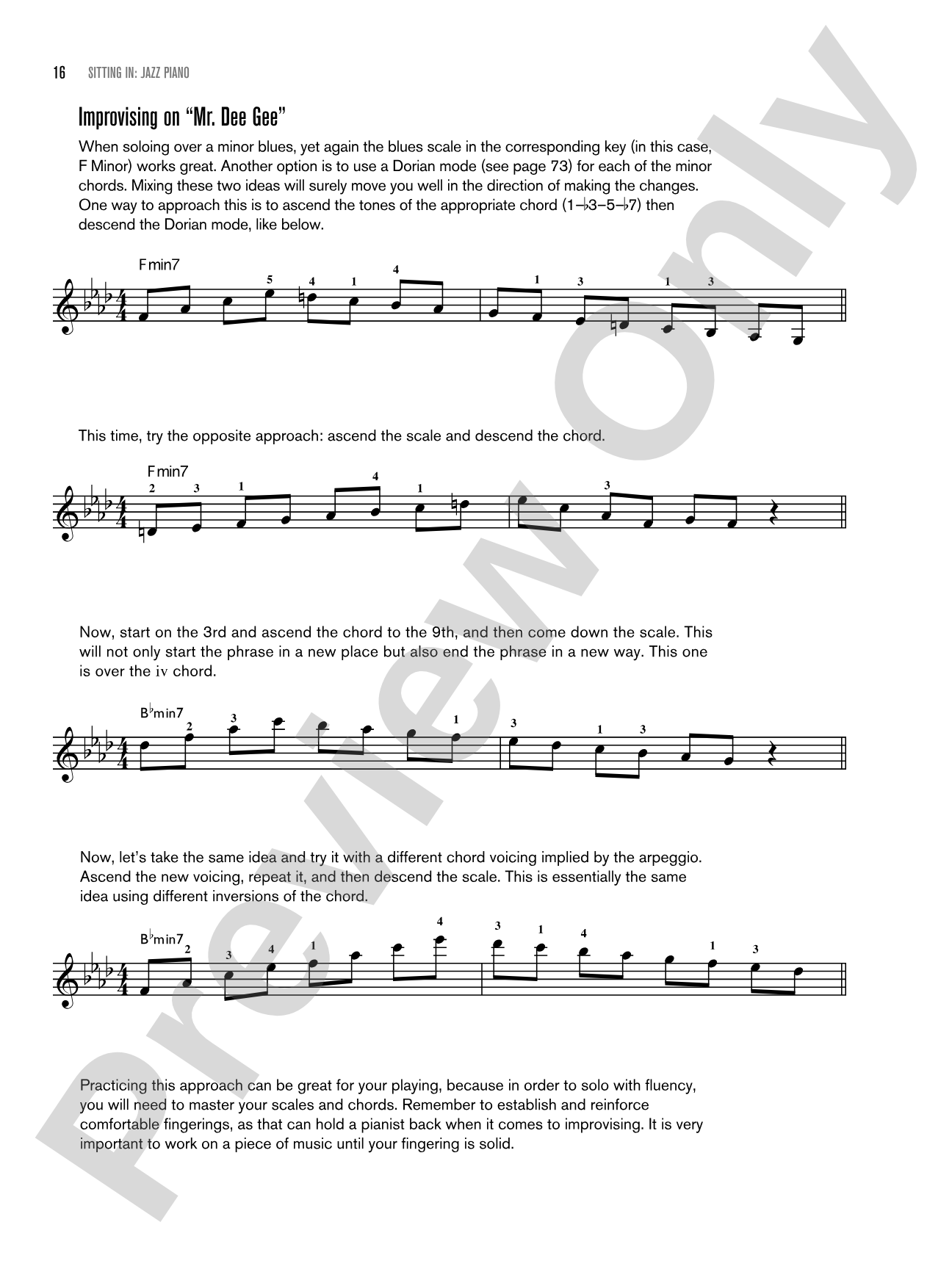Sitting In: Jazz Piano: Backing Tracks and Improv Lessons: Piano