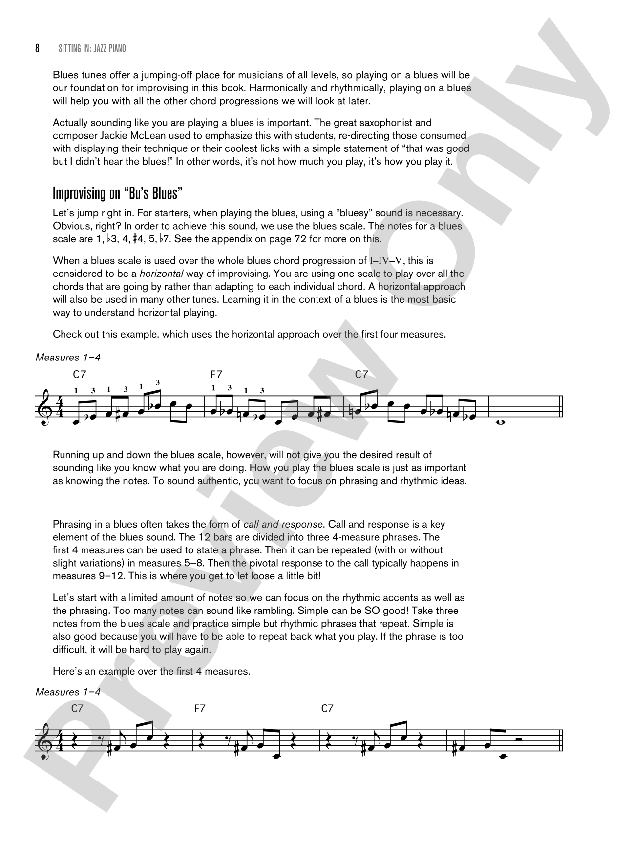 Sitting In: Jazz Piano: Backing Tracks and Improv Lessons: Piano