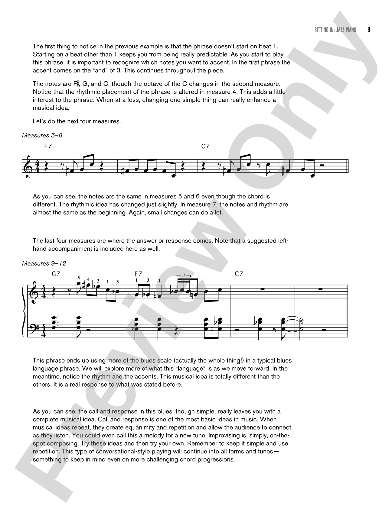 Sitting In: Jazz Piano: Backing Tracks and Improv Lessons: Piano