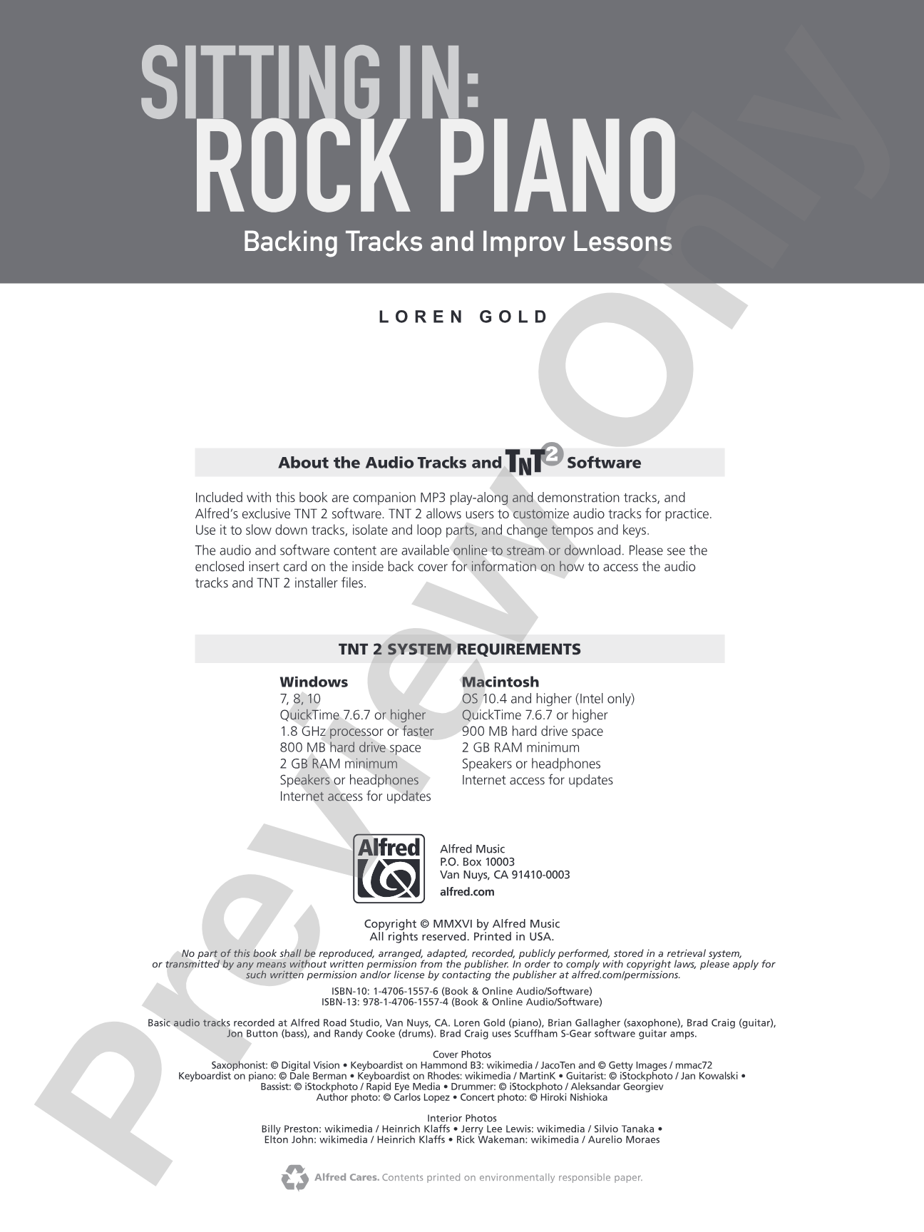 Sitting In: Rock Piano: Backing Tracks and Improv Lessons: Piano