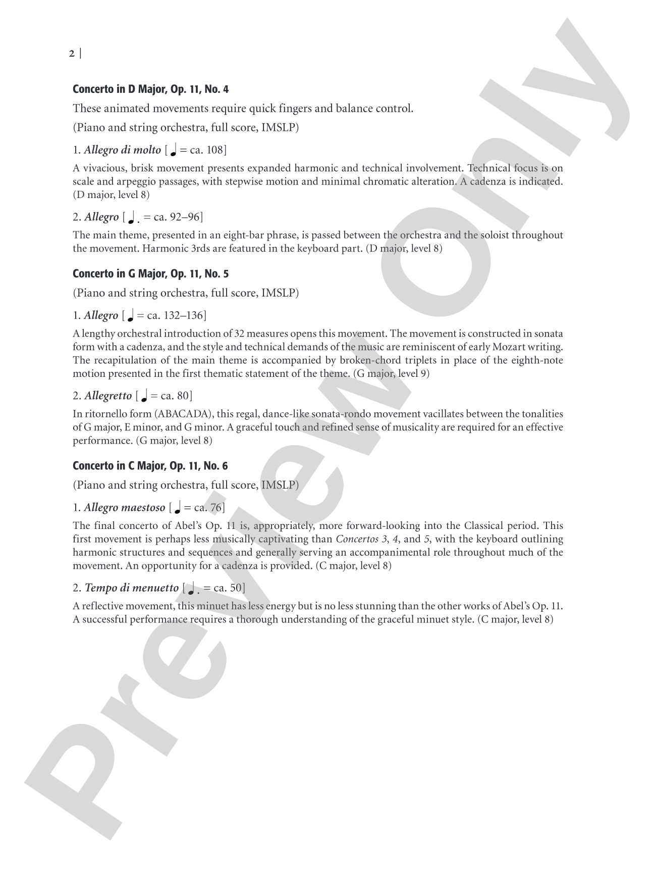 The Pianist's Guide to Standard Teaching and Performance Concertos: An Invaluable Resource of Keyboard Concertos from Baroque Through Contemporary Periods for Teachers, Students, and Performers: Piano