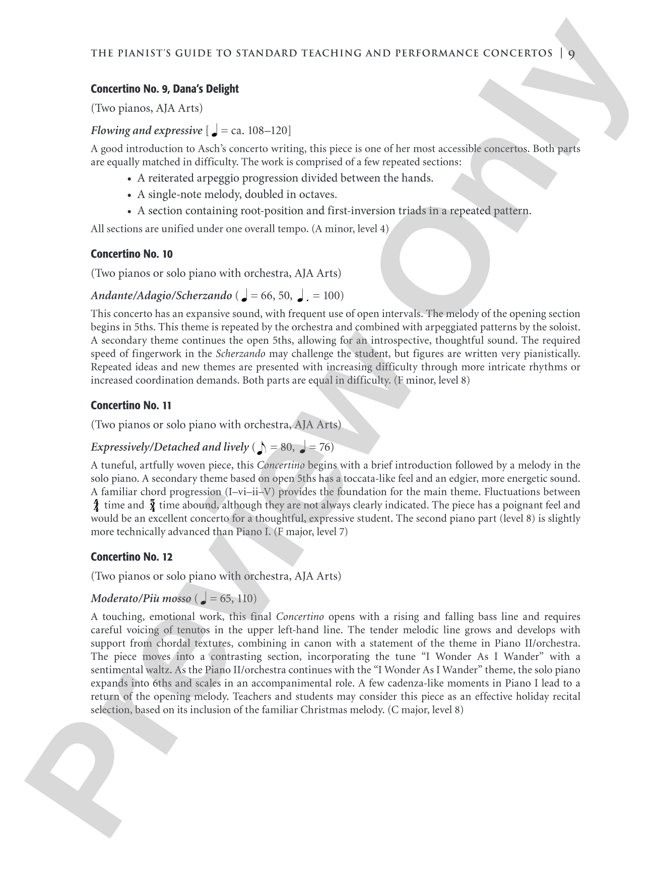The Pianist's Guide to Standard Teaching and Performance Concertos: An Invaluable Resource of Keyboard Concertos from Baroque Through Contemporary Periods for Teachers, Students, and Performers: Piano