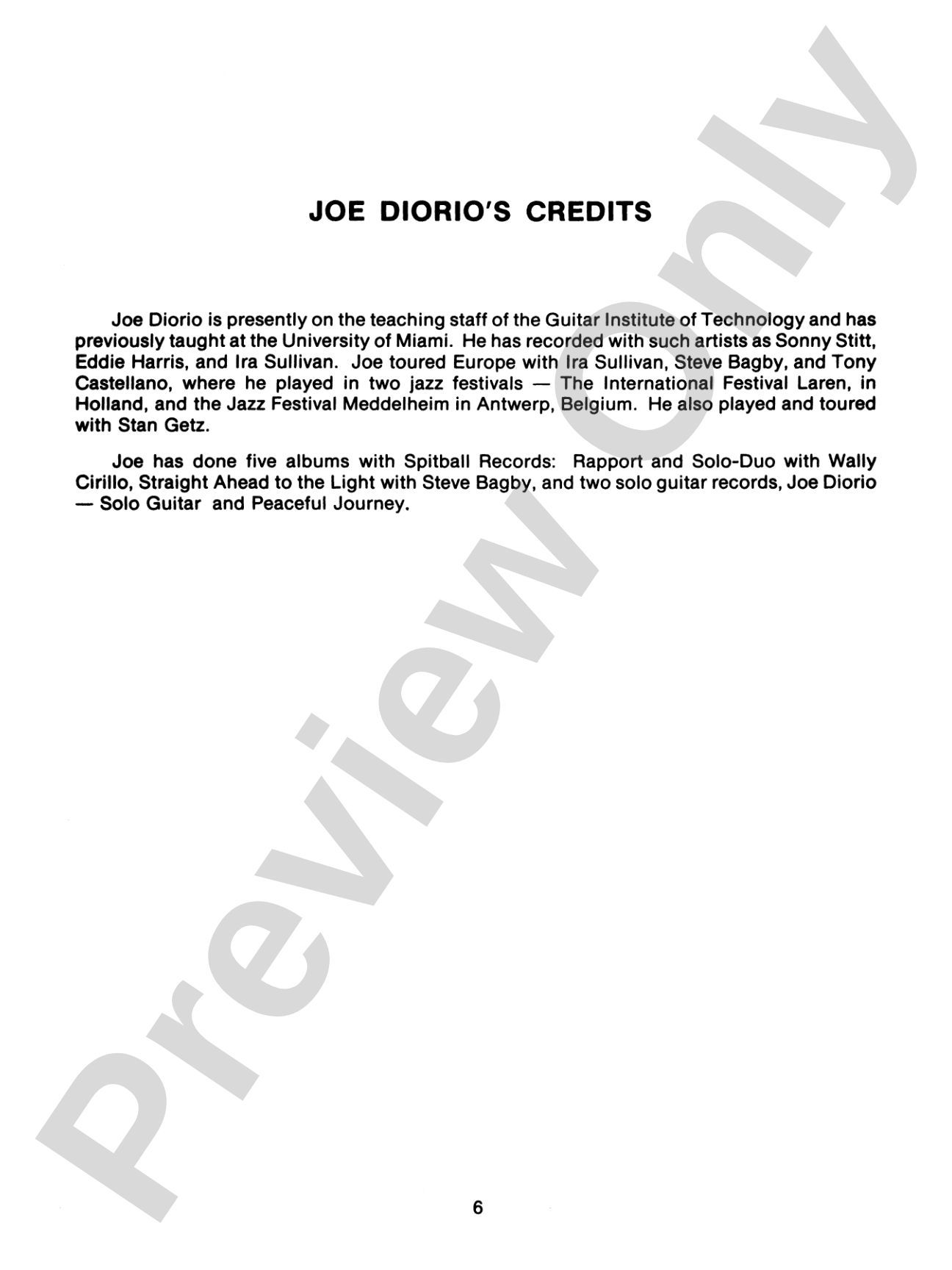 Joe Diorio: Fusion Guitar