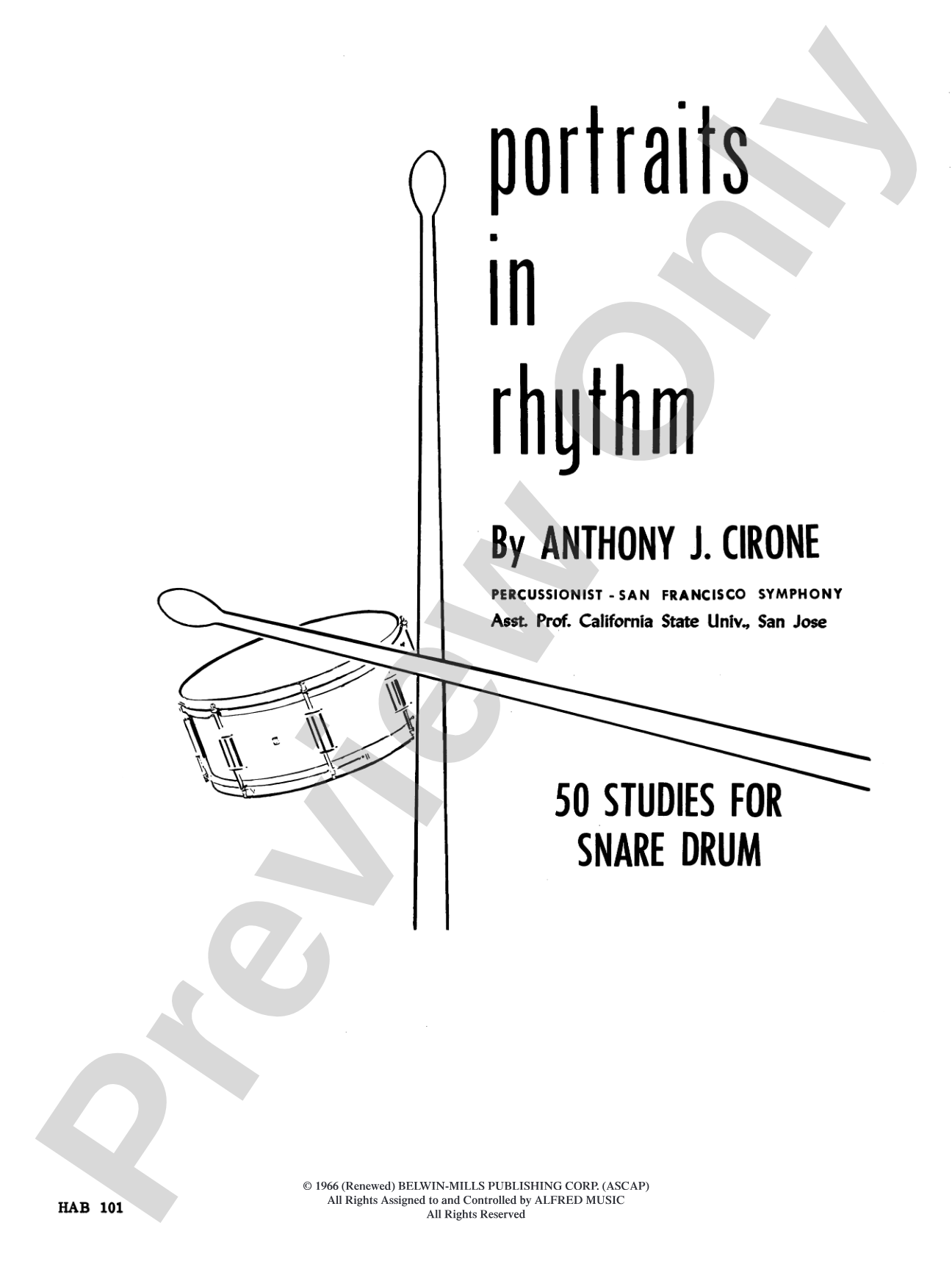 Portraits in Rhythm: 50 Studies for Snare Drum