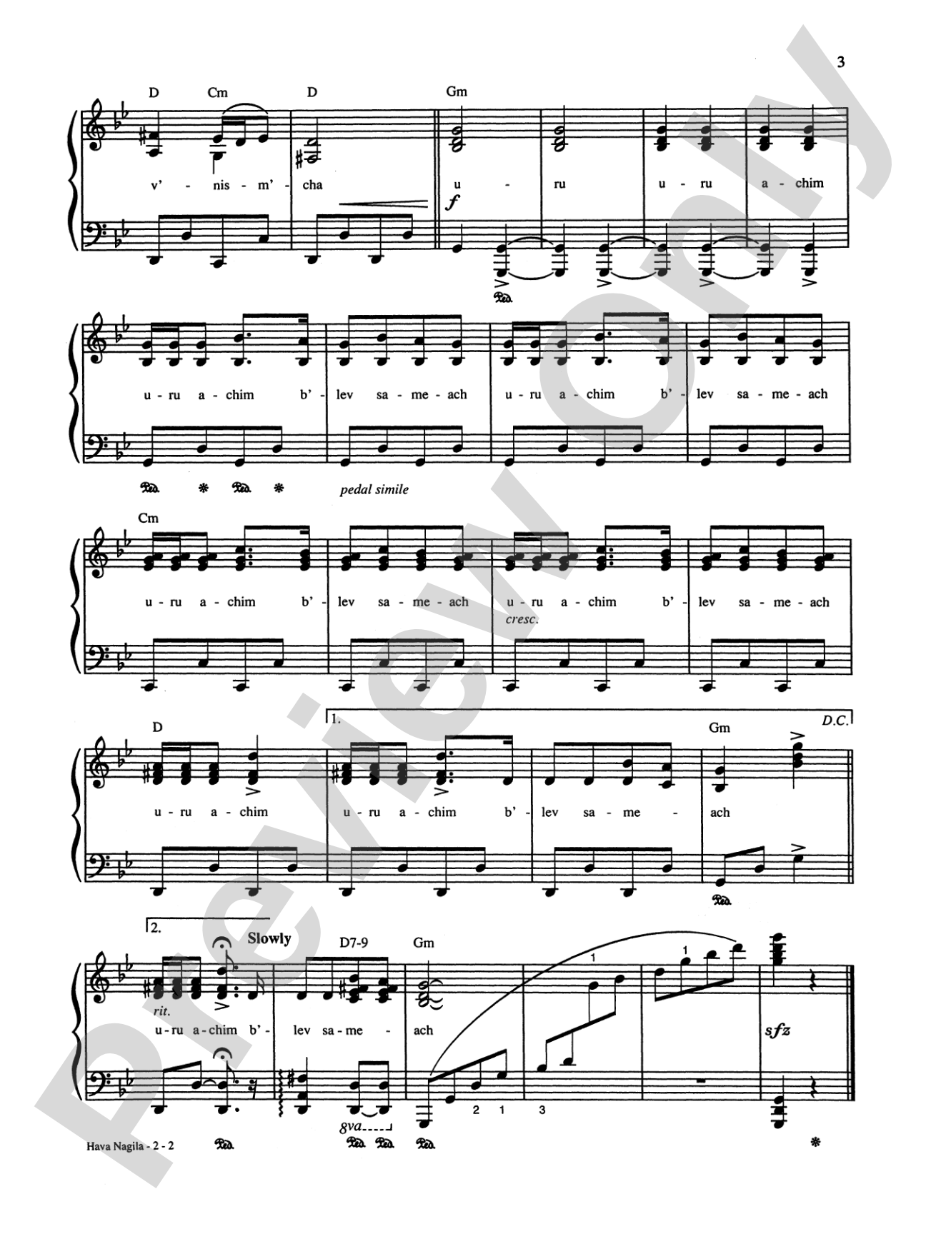 Hava Nagila Plus 12 Celebrated Jewish Songs: Piano