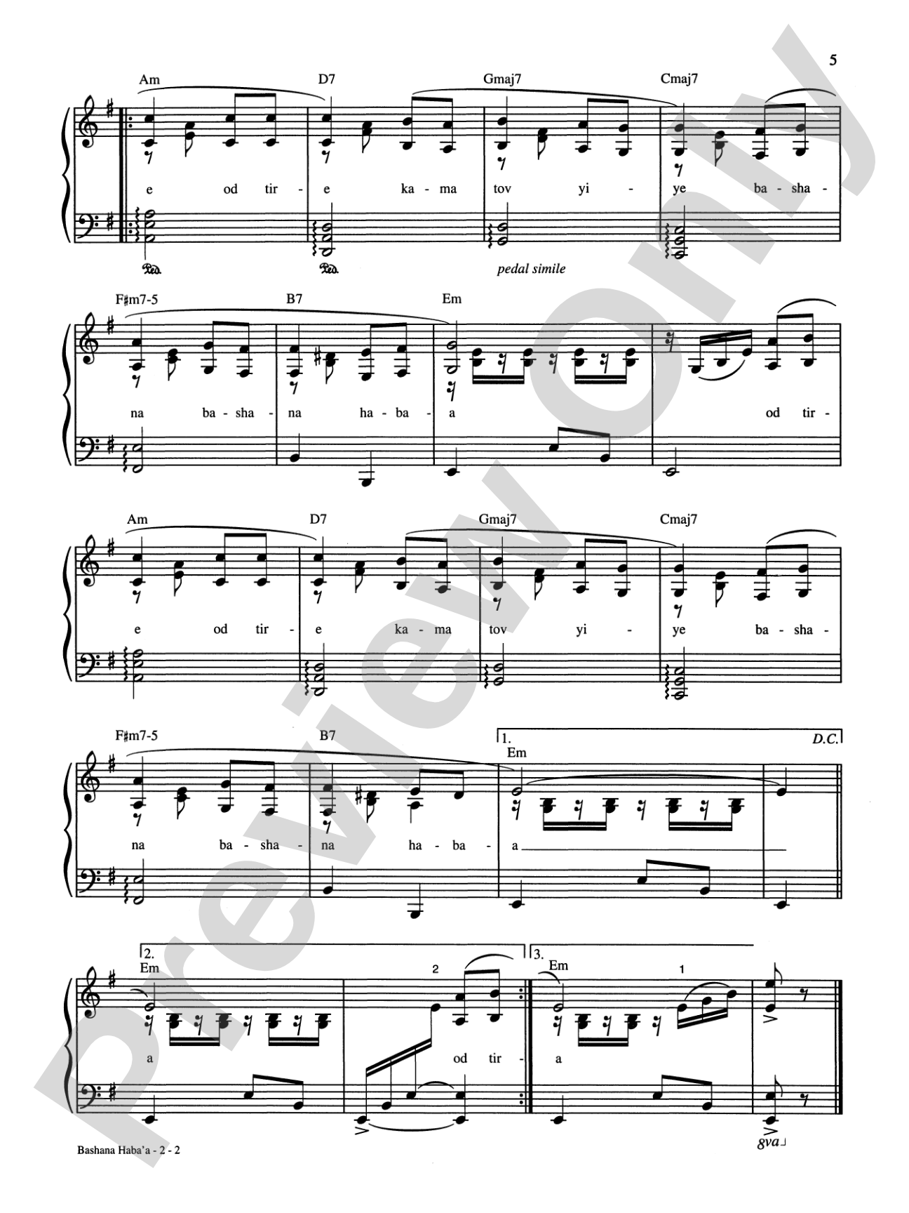 Hava Nagila Plus 12 Celebrated Jewish Songs: Piano