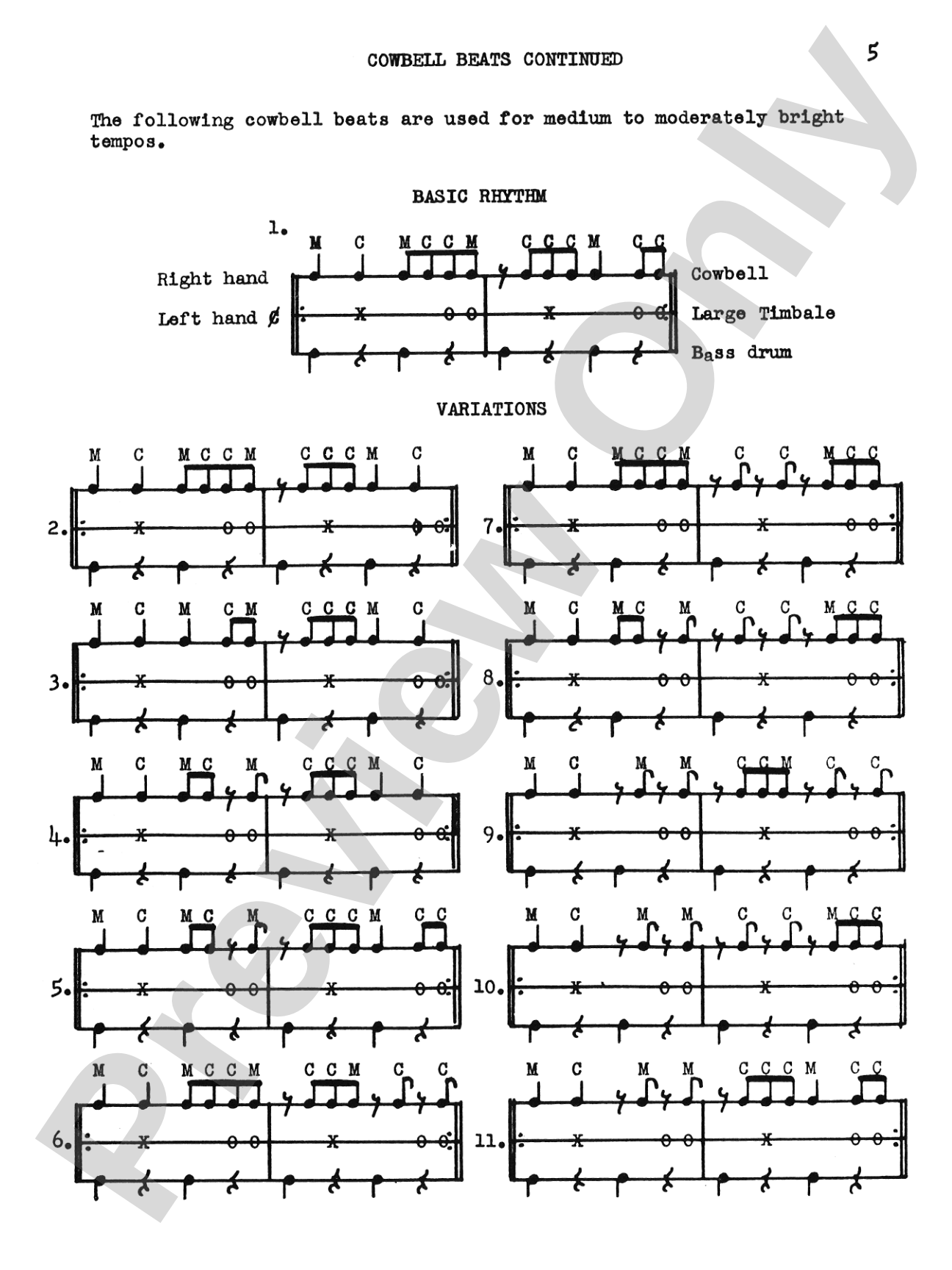Latin Rhythms for Drums and Timbales