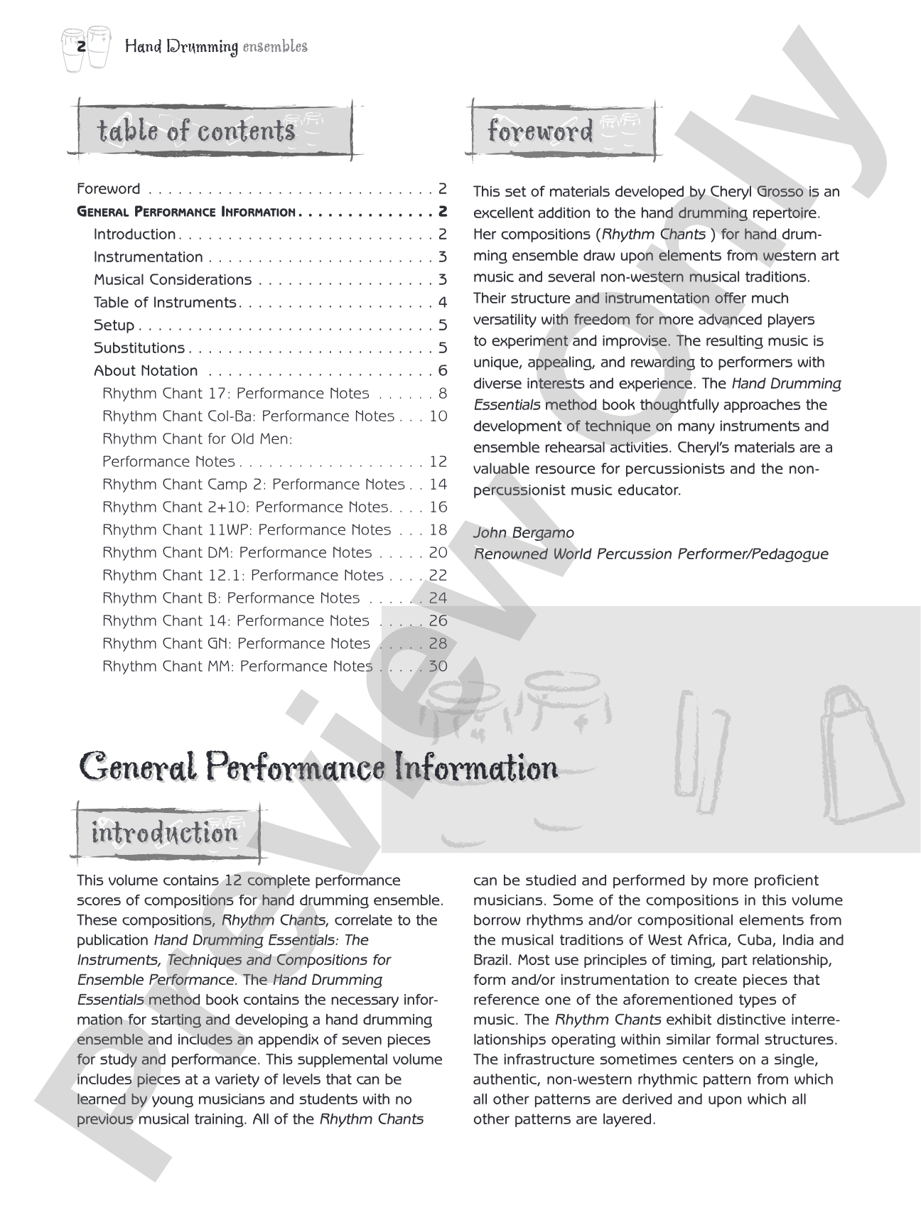 Hand Drumming Ensembles: Rhythm Charts for Group Performance: Percussion Ensemble