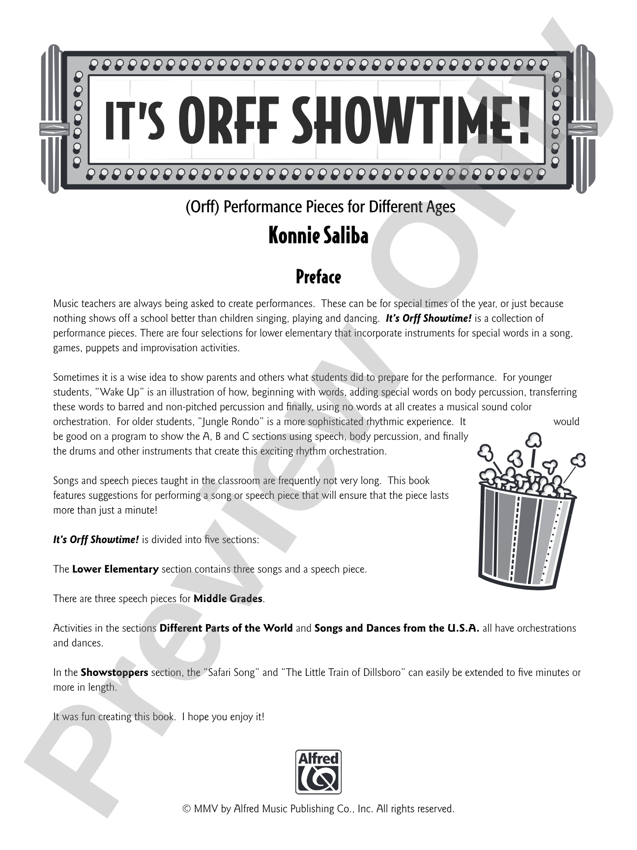It's Orff Showtime!: Songs, Dances, Chants, and Orff Accompaniments for Elementary and Middle School Students