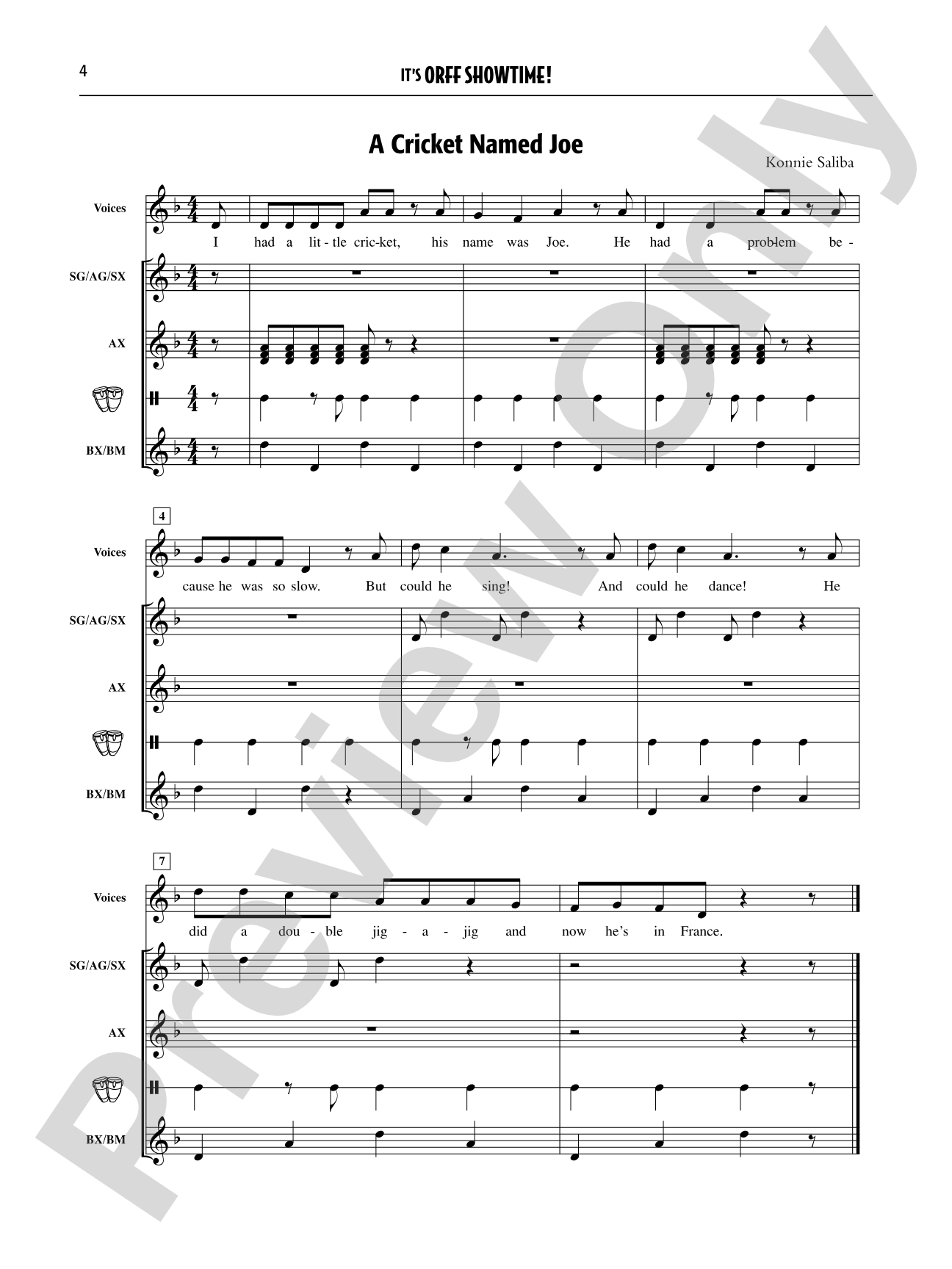 It's Orff Showtime!: Songs, Dances, Chants, and Orff Accompaniments for Elementary and Middle School Students