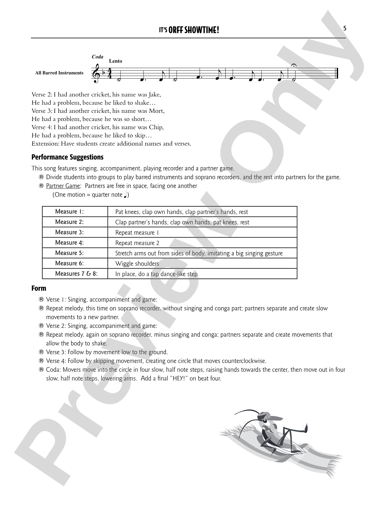 It's Orff Showtime!: Songs, Dances, Chants, and Orff Accompaniments for Elementary and Middle School Students