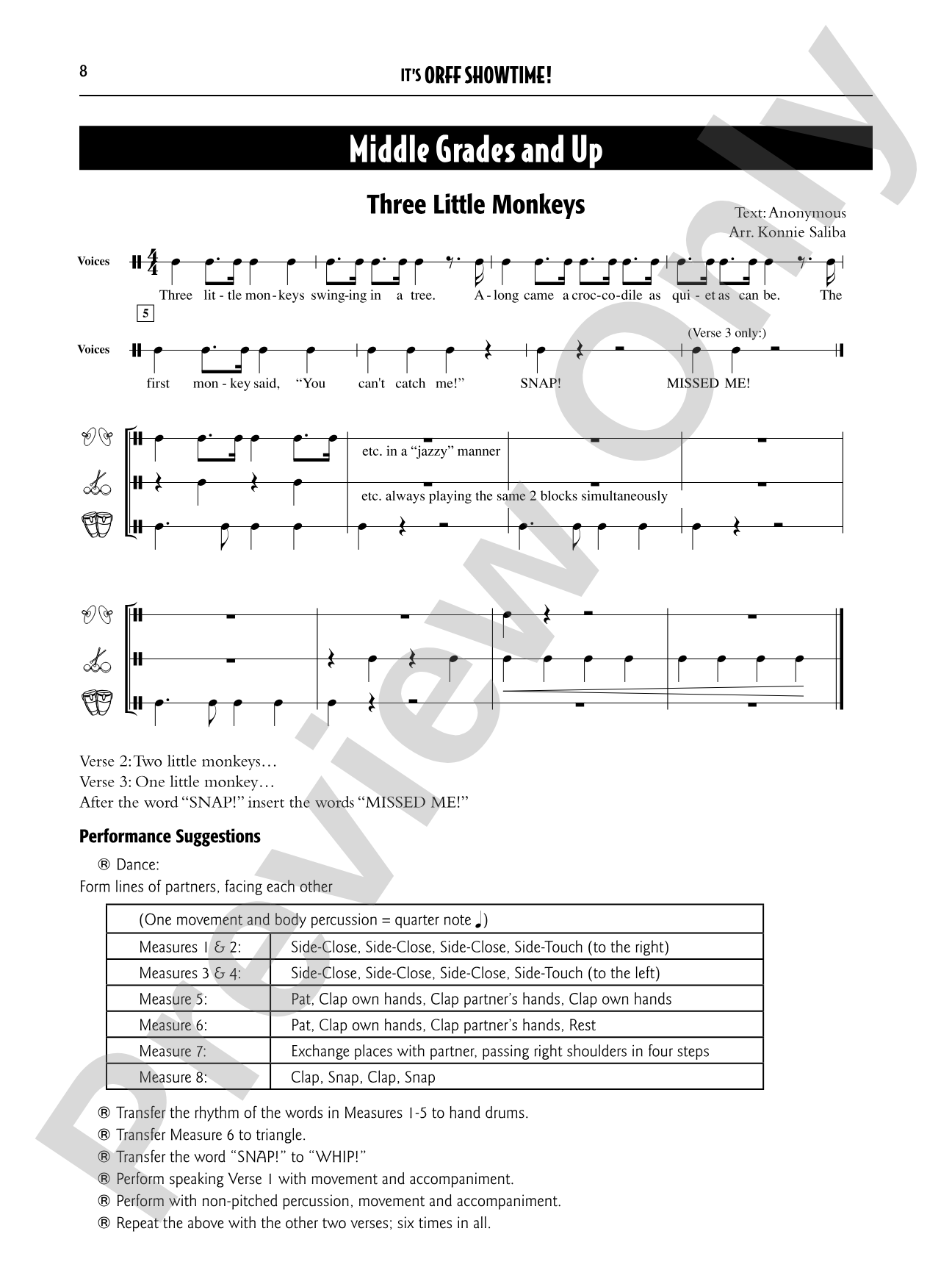 It's Orff Showtime!: Songs, Dances, Chants, and Orff Accompaniments for Elementary and Middle School Students