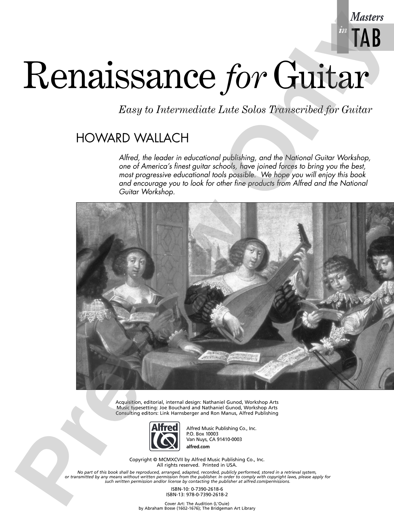 Renaissance for Guitar: Masters in TAB: Easy to Intermediate Lute Solos Transcribed for Guitar: Solo Guitar