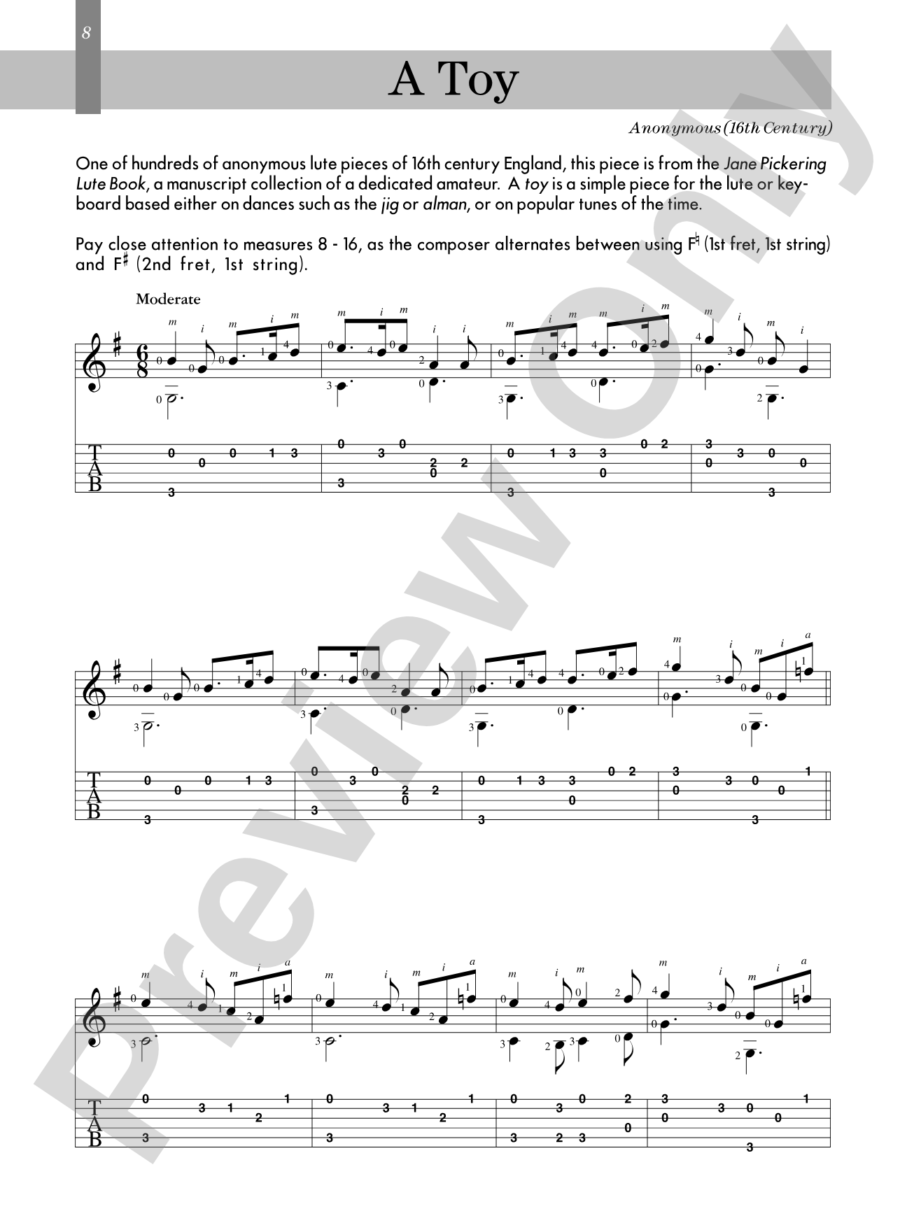 Renaissance for Guitar: Masters in TAB: Easy to Intermediate Lute Solos Transcribed for Guitar: Solo Guitar