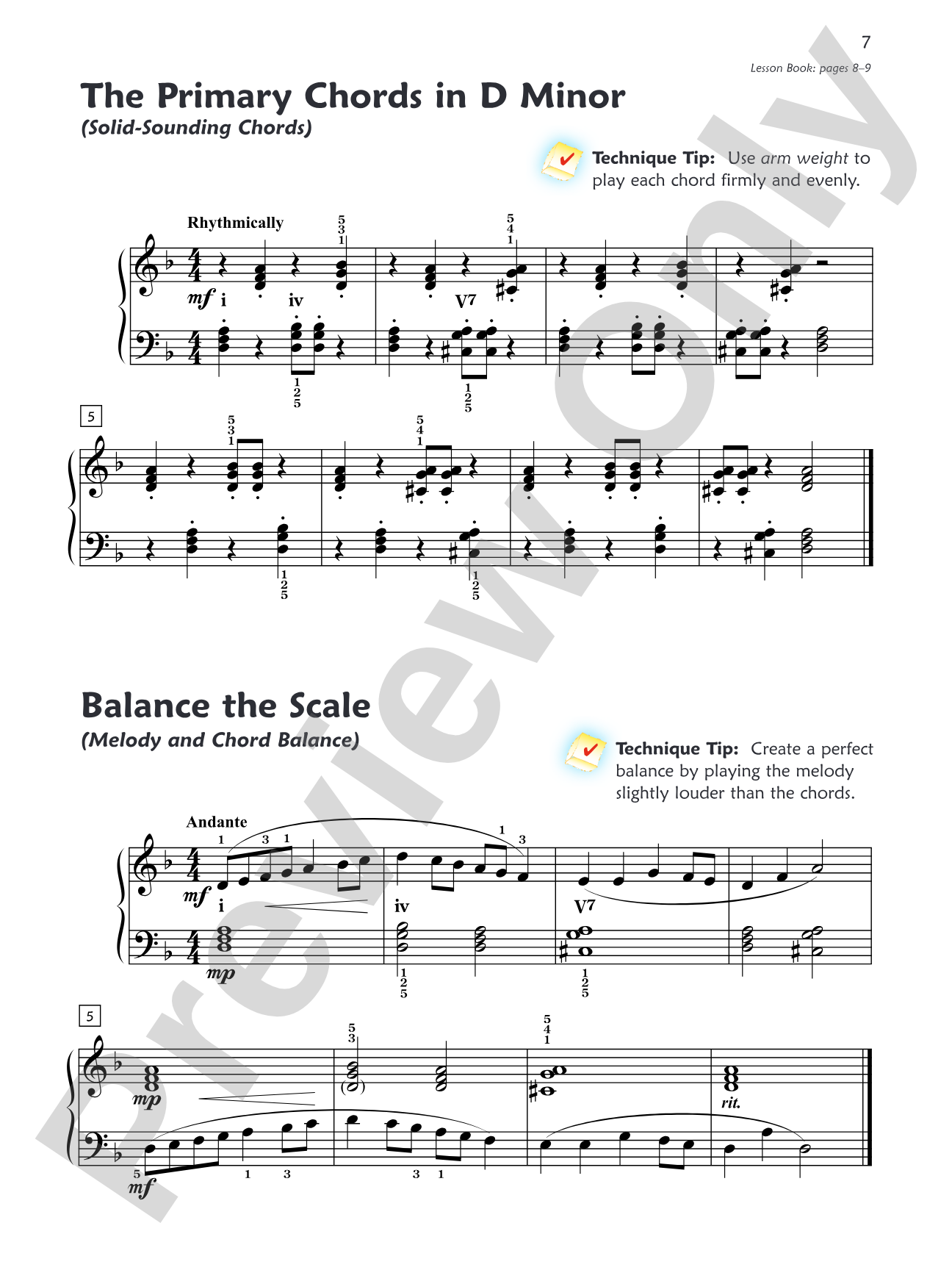 Premier Piano Course, Technique 5: Piano