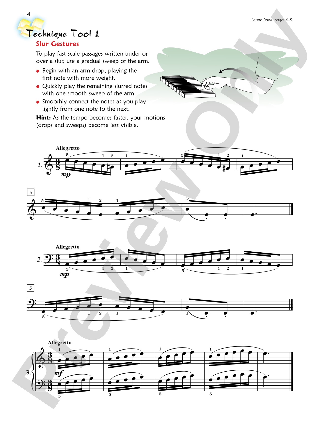 Premier Piano Course, Technique 6: Piano