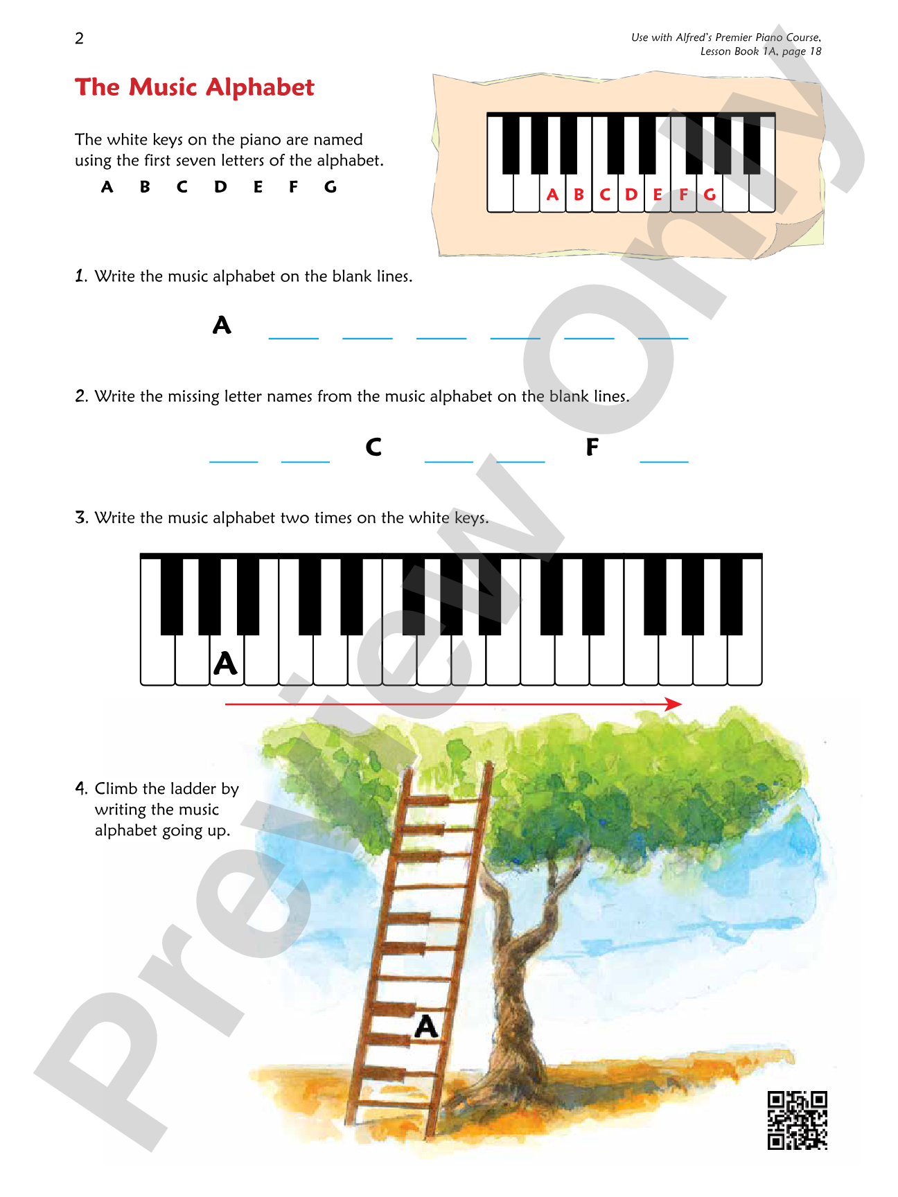 Premier Piano Course, Notespeller 1A: Piano