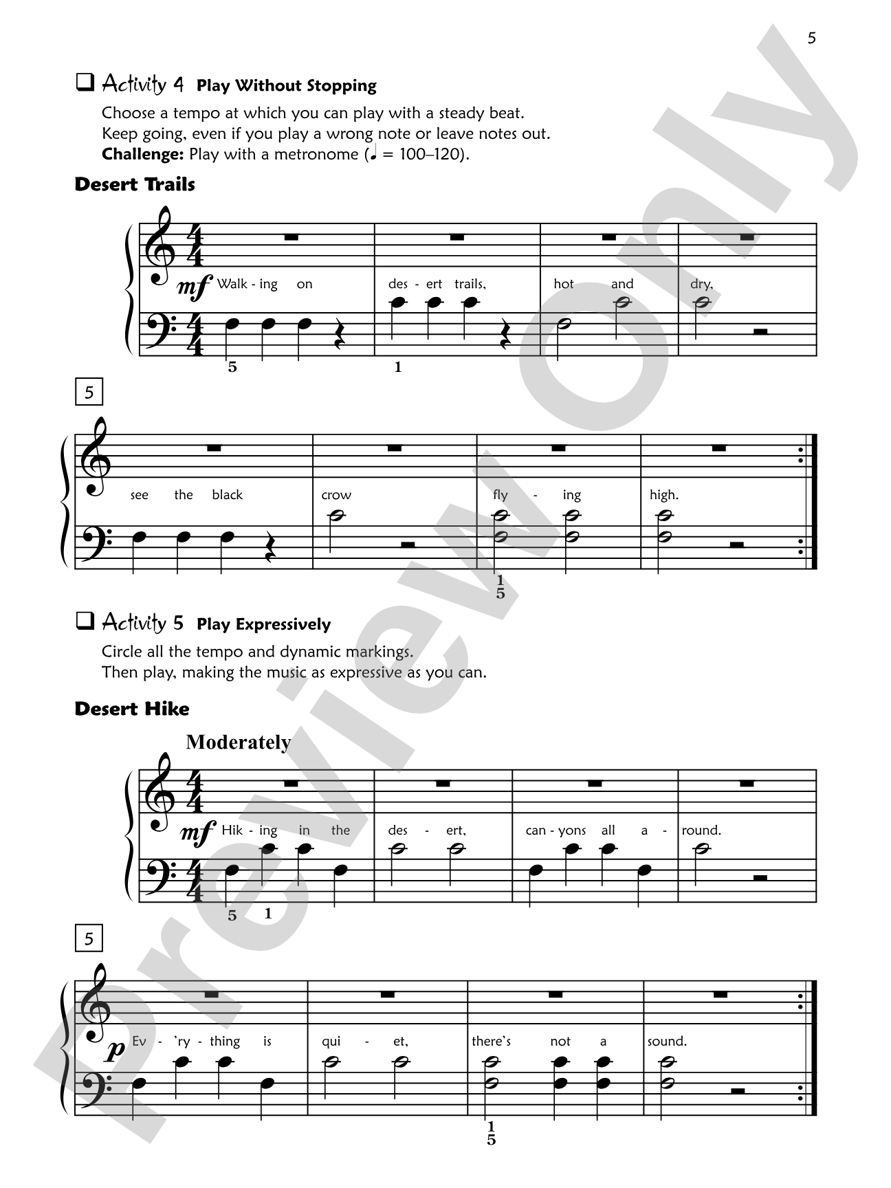 Premier Piano Course, Sight Reading 1A: Piano