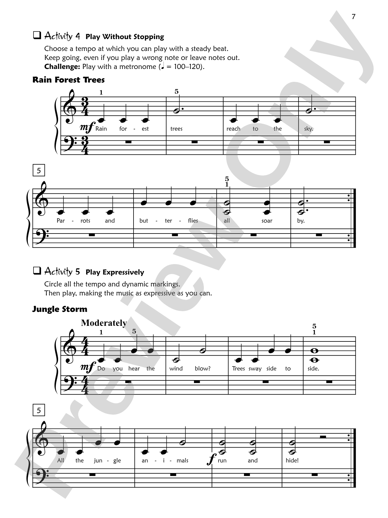 Premier Piano Course, Sight Reading 1A: Piano