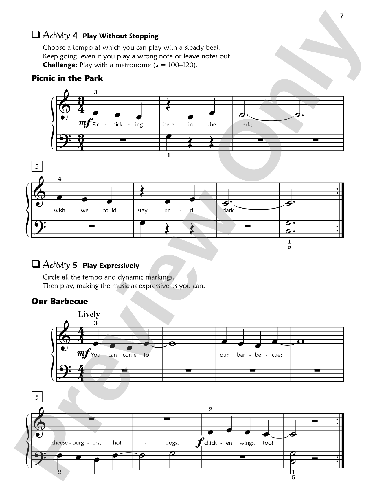 Premier Piano Course, Sight Reading 1B: Piano