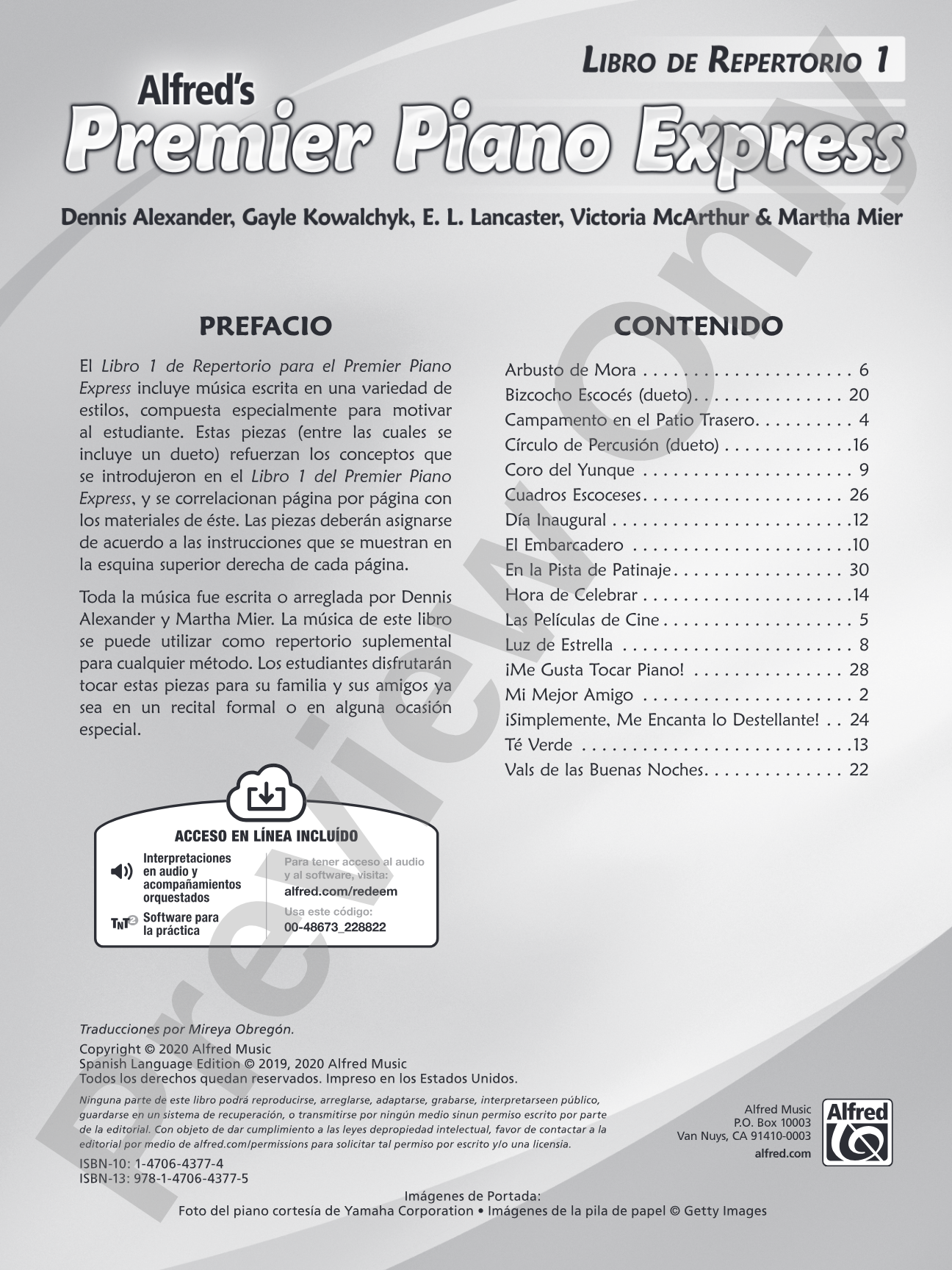 Premier Piano Express, Libro de Repertorio 1: Piano