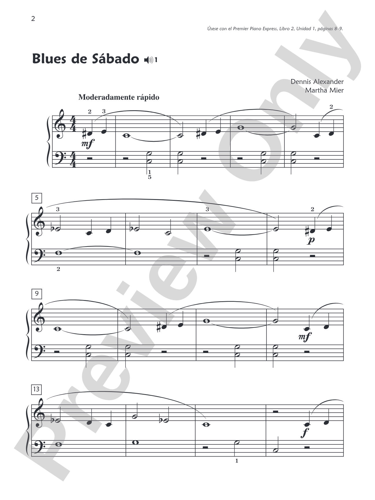 Premier Piano Express, Libro de Repertorio 2: Piano