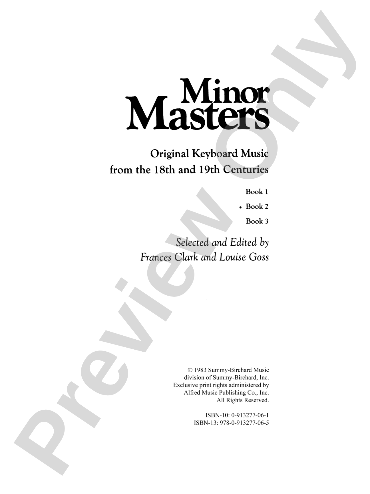 Minor Masters, Book 2: Original Keyboard Music from the 18th and 19th Centuries: Piano
