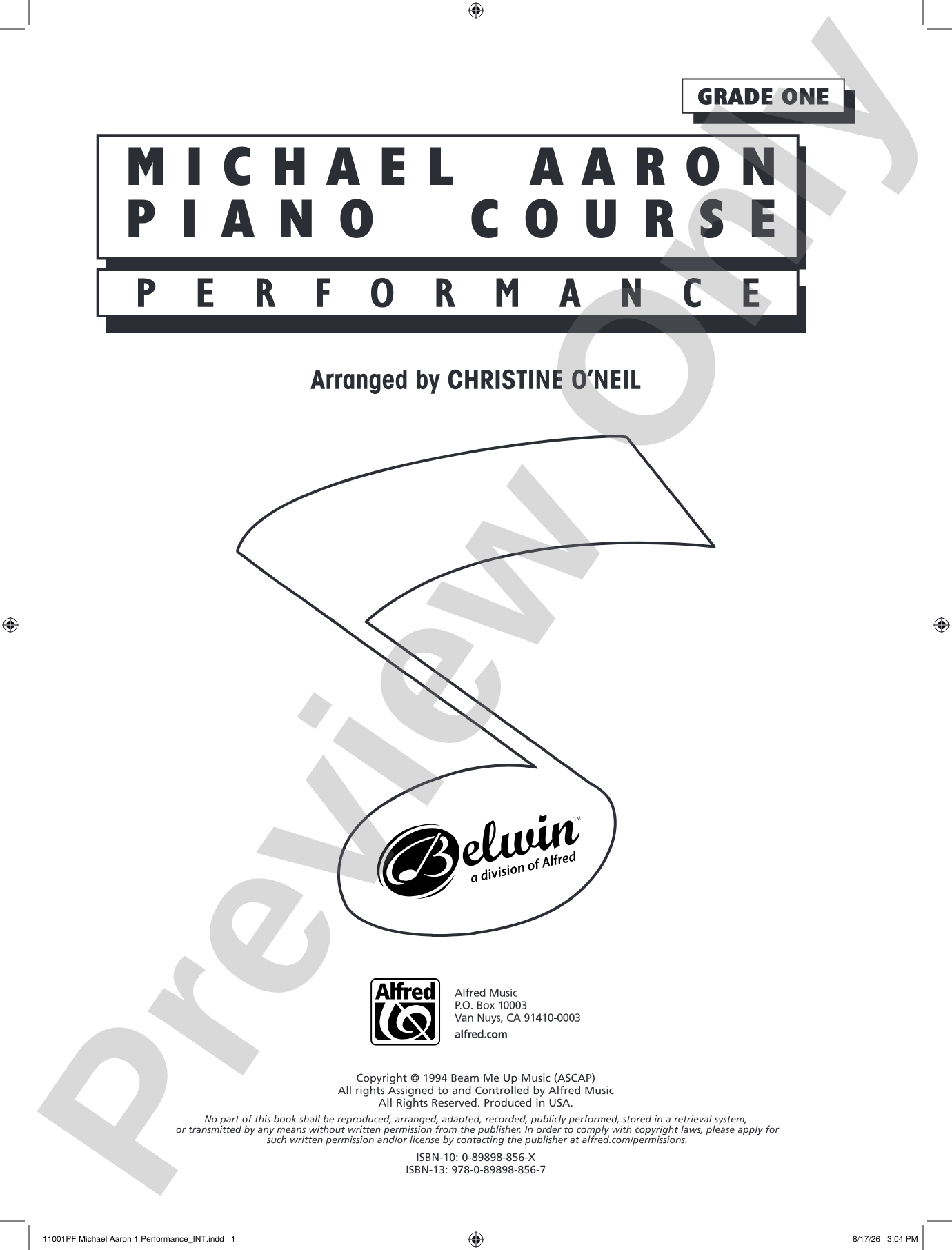 Michael Aaron Piano Course: Performance, Grade 1: Piano