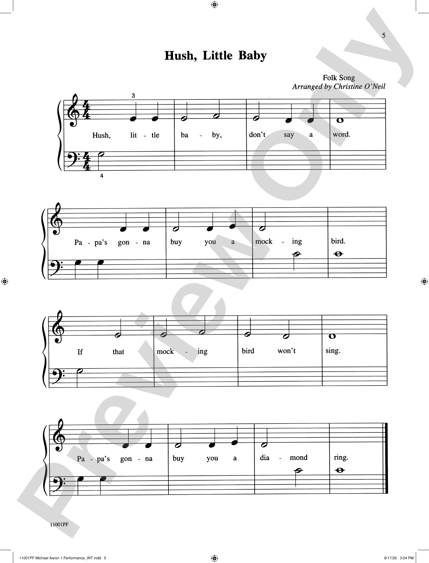Michael Aaron Piano Course: Performance, Grade 1: Piano