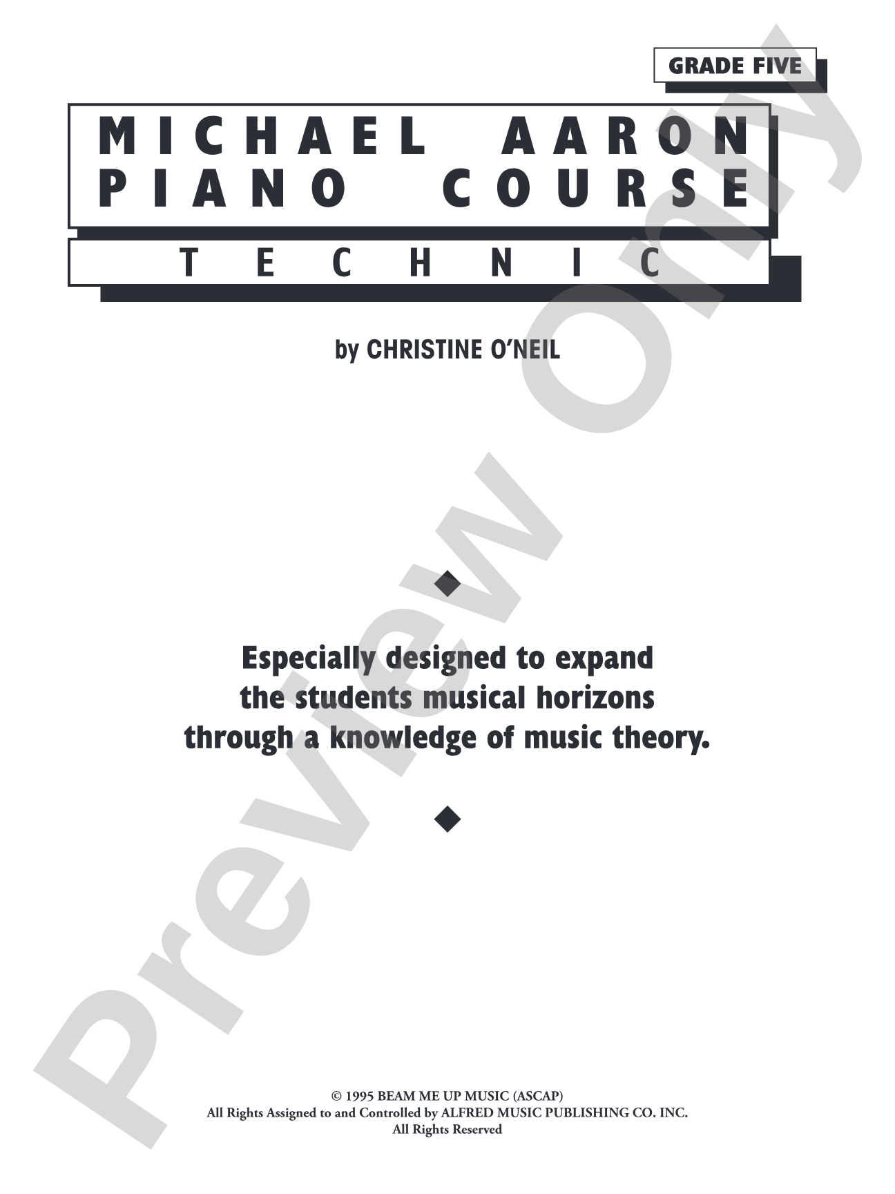 Michael Aaron Piano Course: Technic, Grade 5: Piano