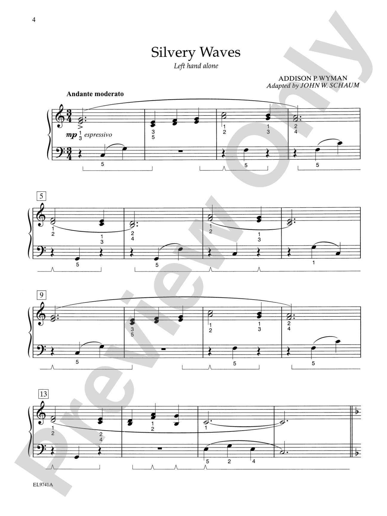 Left-Hand Solos, Book 1 (for left hand alone) Classical Themes: Piano