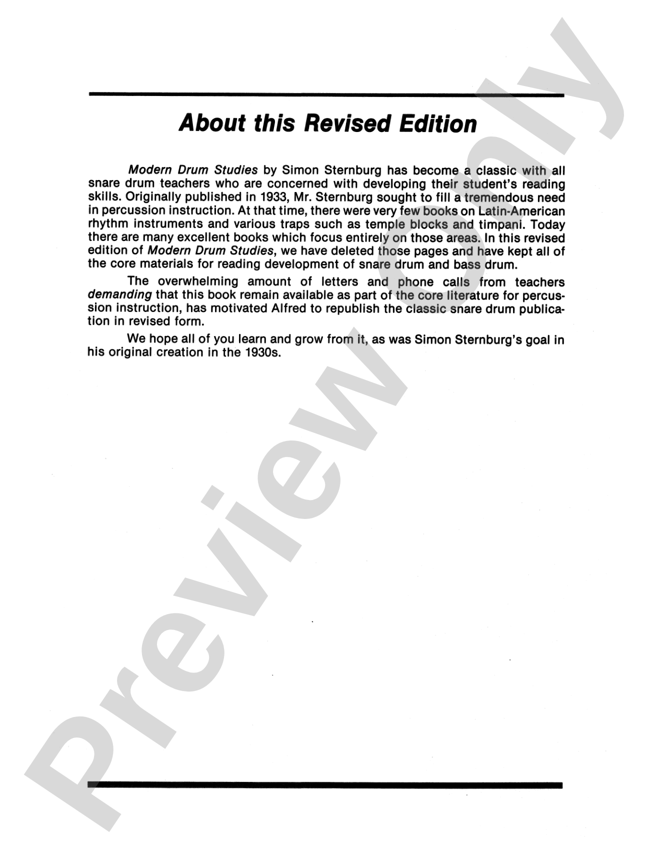 Modern Drum Studies (Revised): A Series of Carefully Conceived Exercises for the Snare Drum and Bass Drum