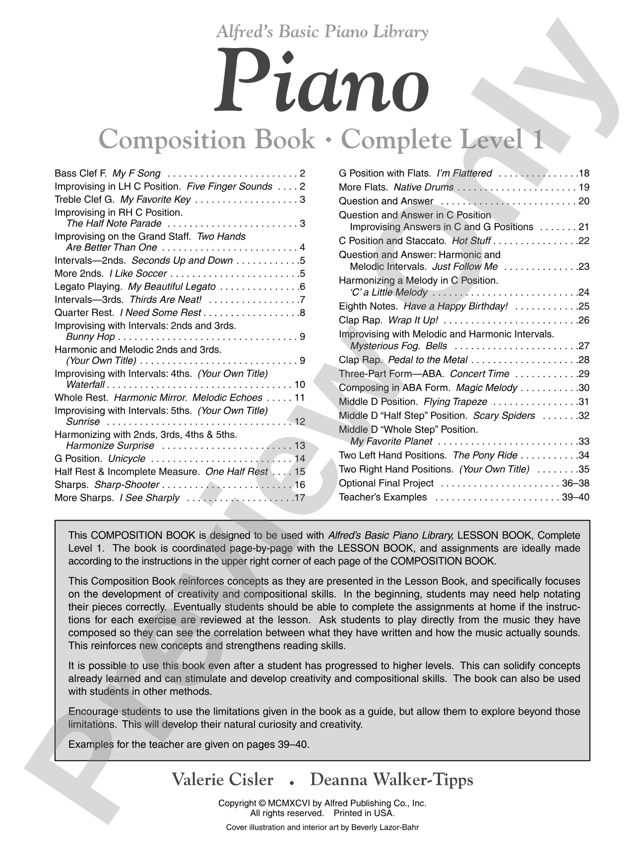 Alfred's Basic Piano Library: Composition Book Complete 1 (1A/1B): For the Later Beginner: Piano