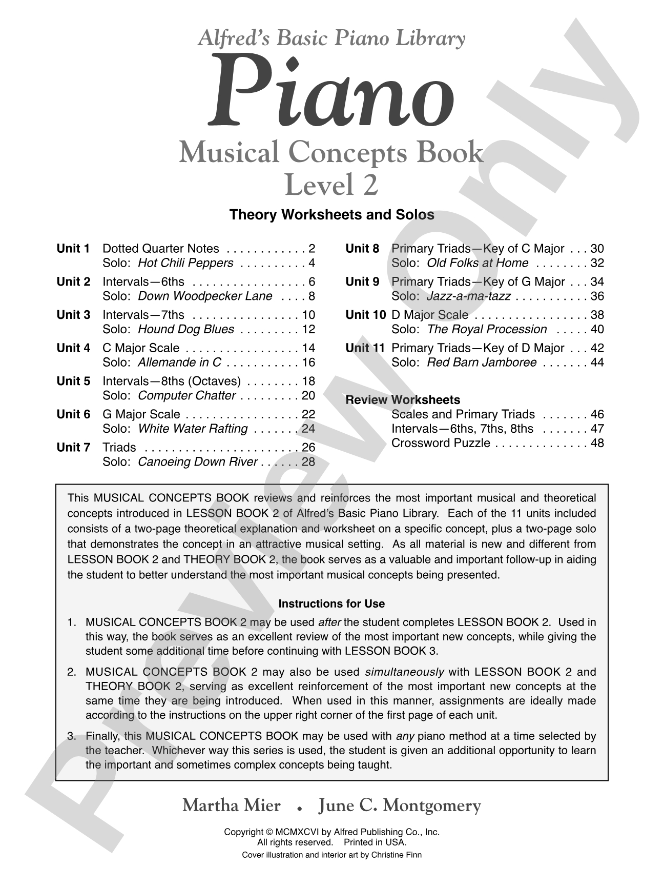 Alfred's Basic Piano Library: Musical Concepts Book 2: Theory Worksheets and Solos: Piano