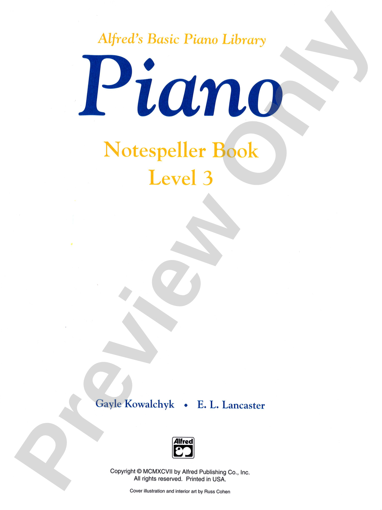Alfred's Basic Piano Library: Notespeller Book 3: Piano
