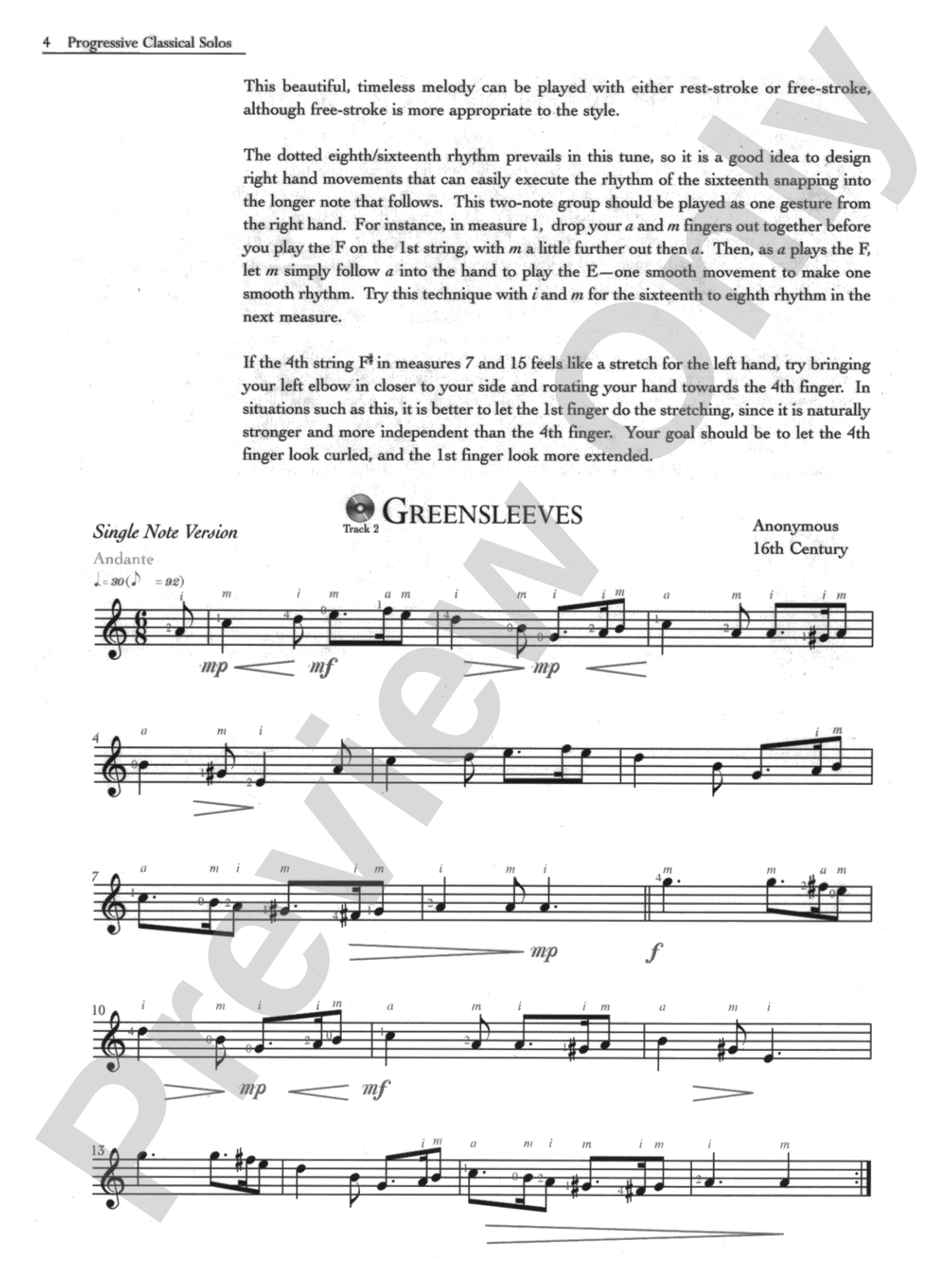 Progressive Classical Solos: Renaissance to Romantic Works for Classical Guitar