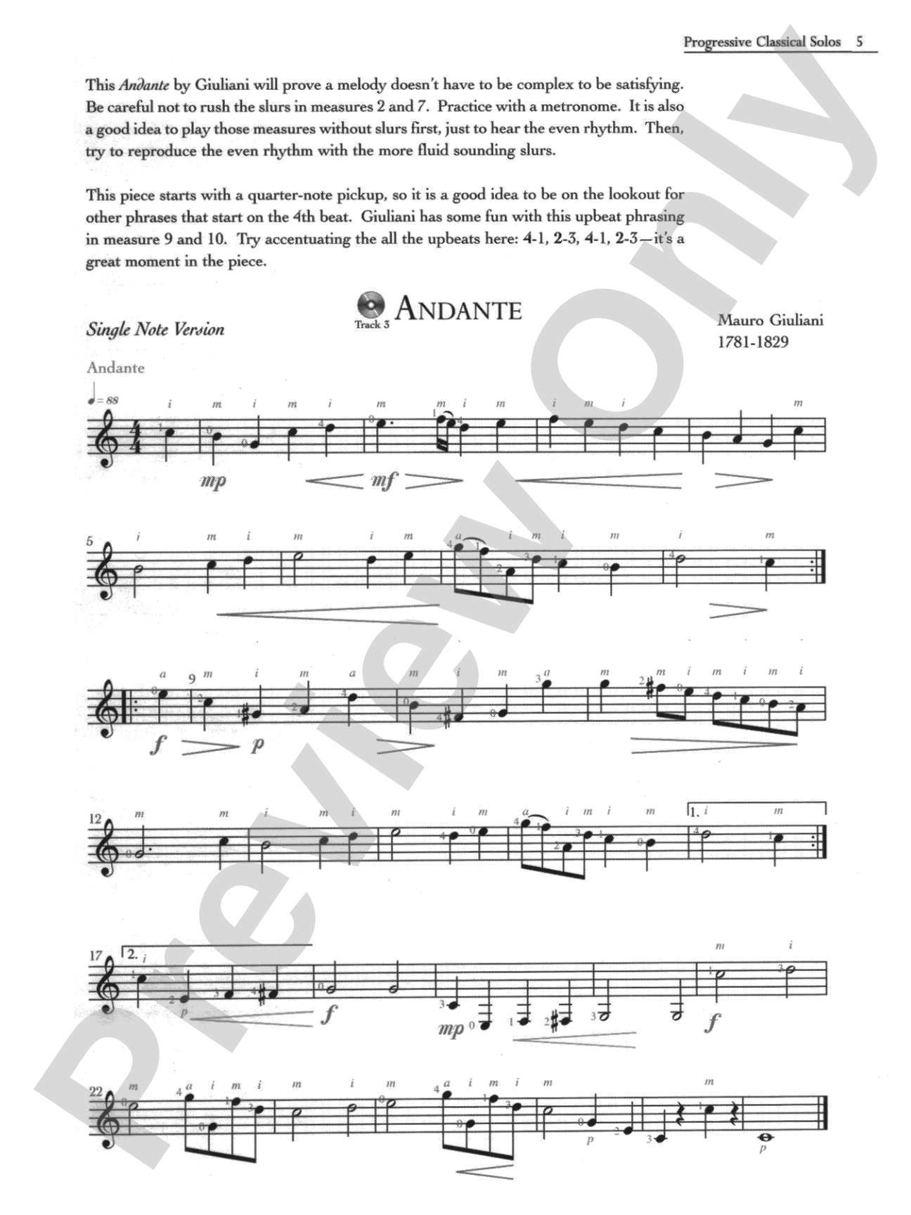 Progressive Classical Solos: Renaissance to Romantic Works for Classical Guitar