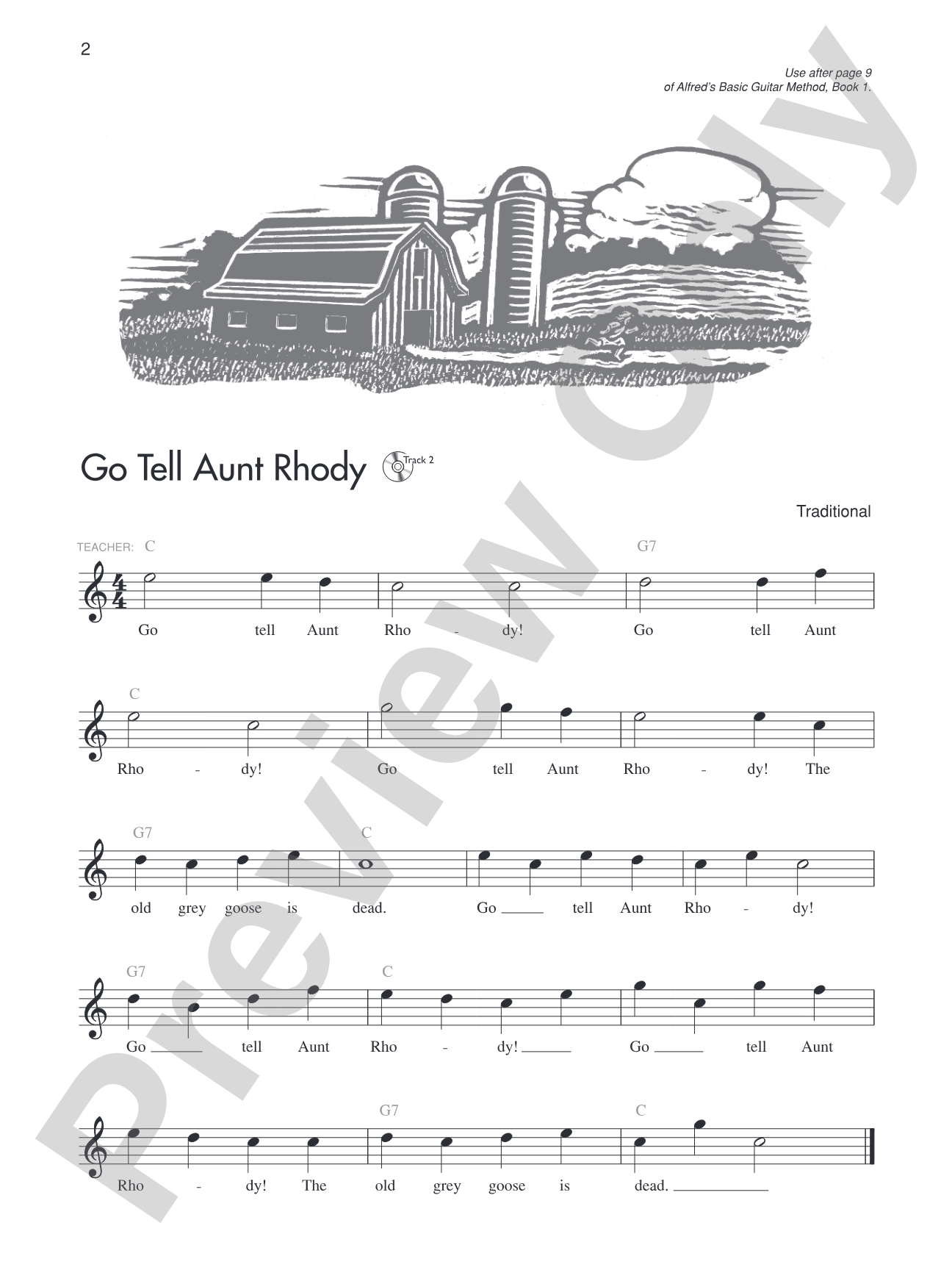 Alfred's Basic Guitar Folk Songs 1 & 2: Easy Guitar