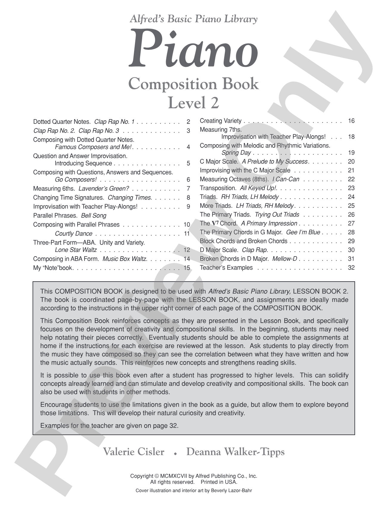 Alfred's Basic Piano Library: Composition Book 2: Piano