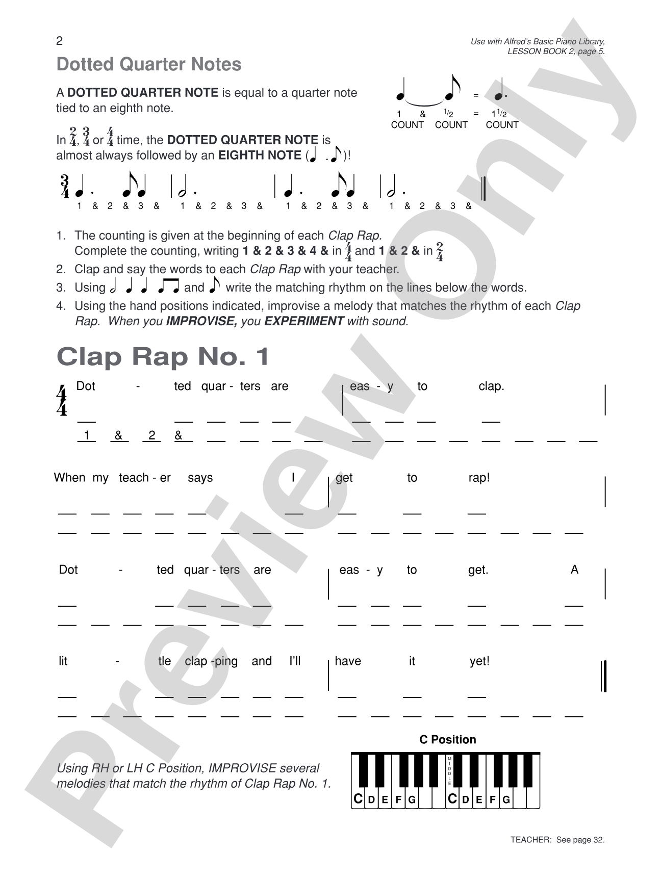 Alfred's Basic Piano Library: Composition Book 2: Piano
