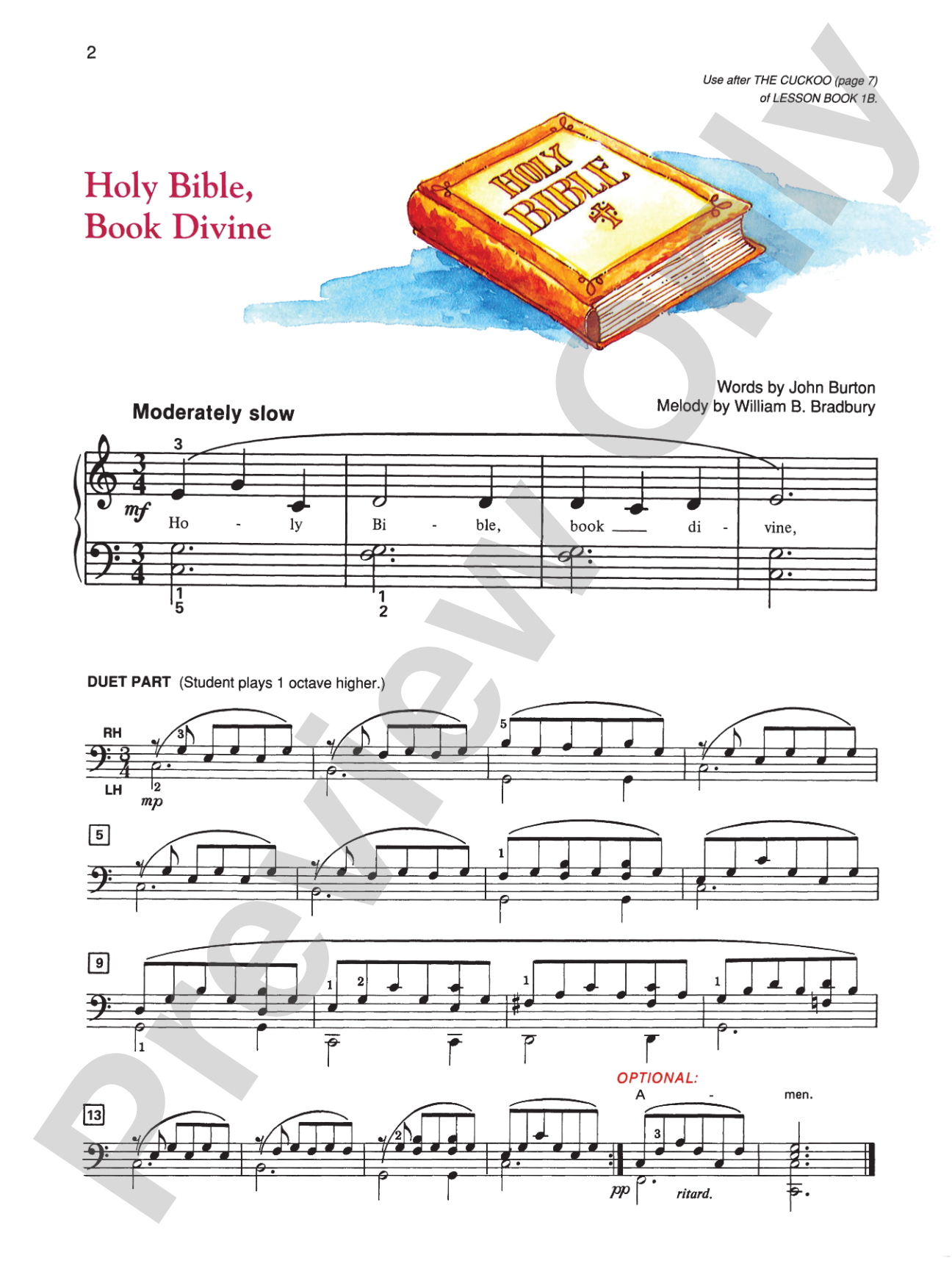 Alfred's Basic Piano Library: Hymn Book 1B: Piano