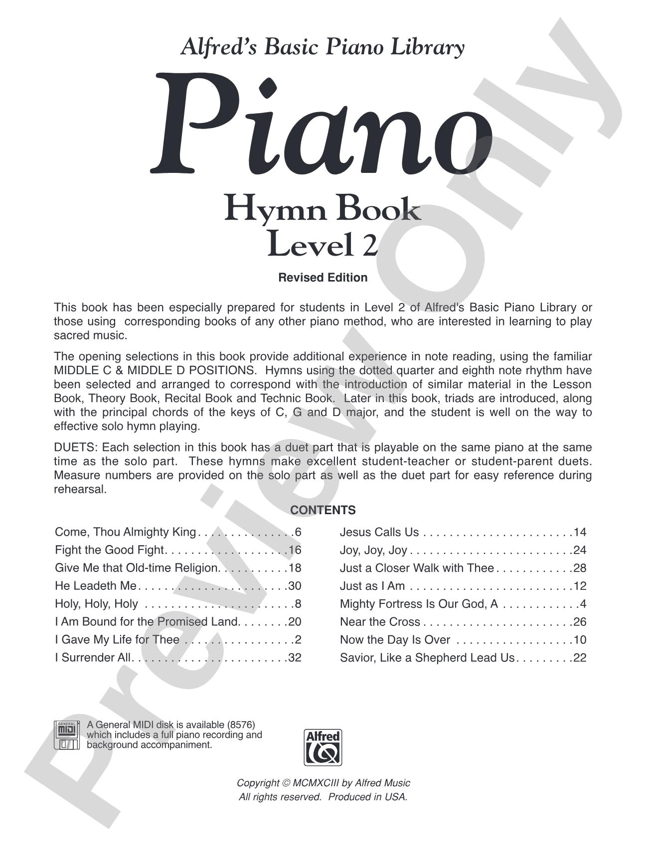 Alfred's Basic Piano Library: Hymn Book 2: Piano