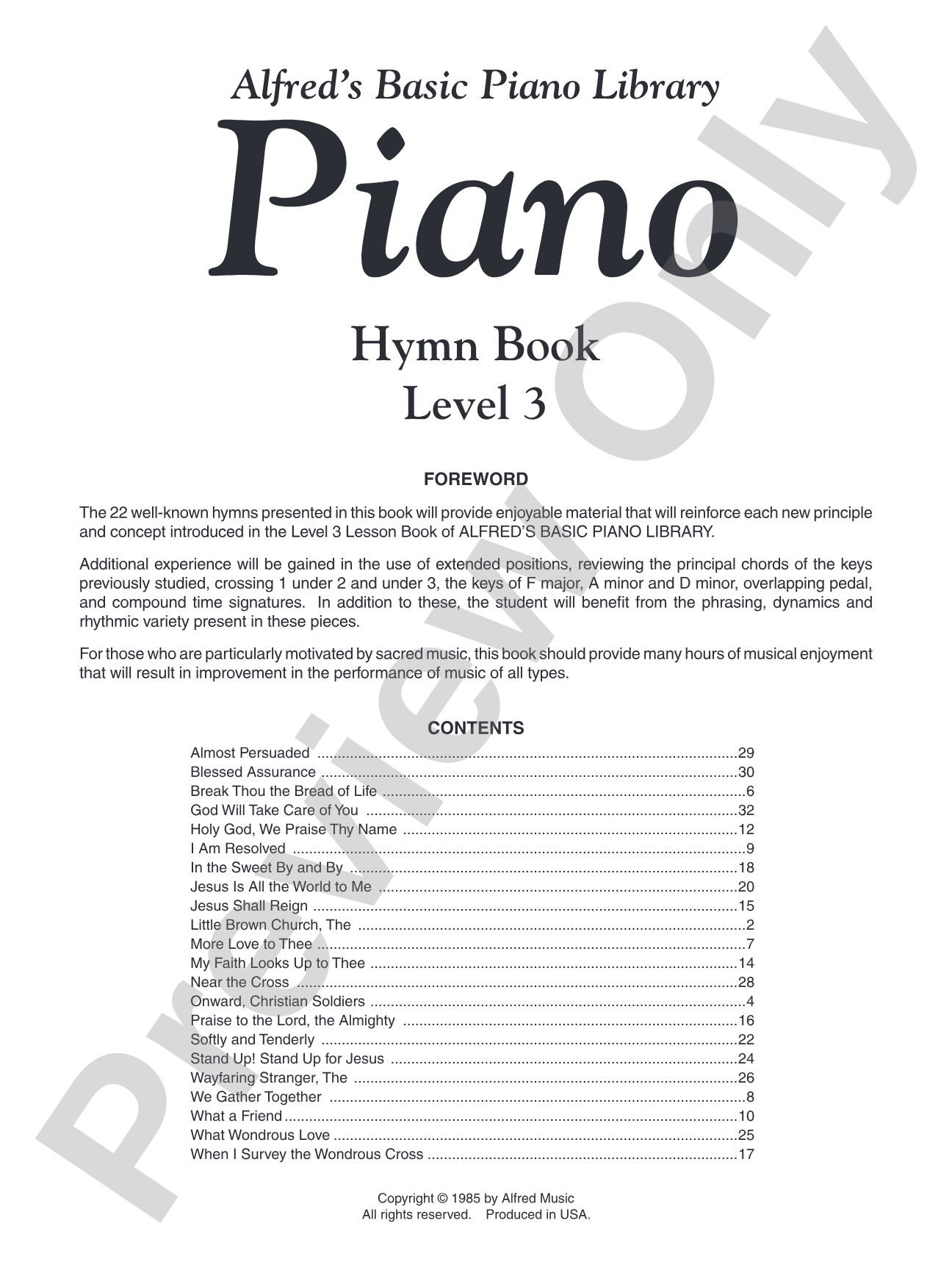Alfred's Basic Piano Library: Hymn Book 3: Piano